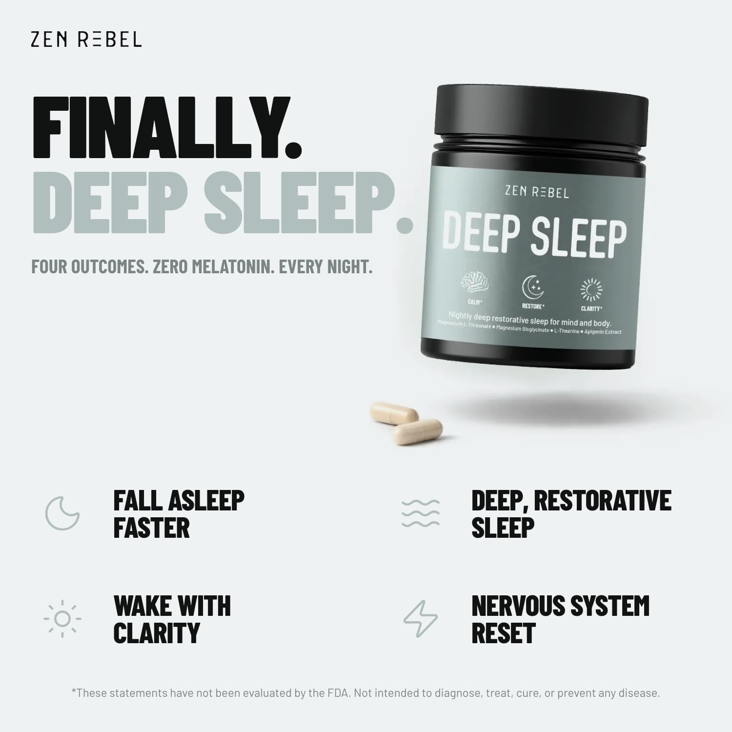 ZEN REBEL Deep capsule bottle side view