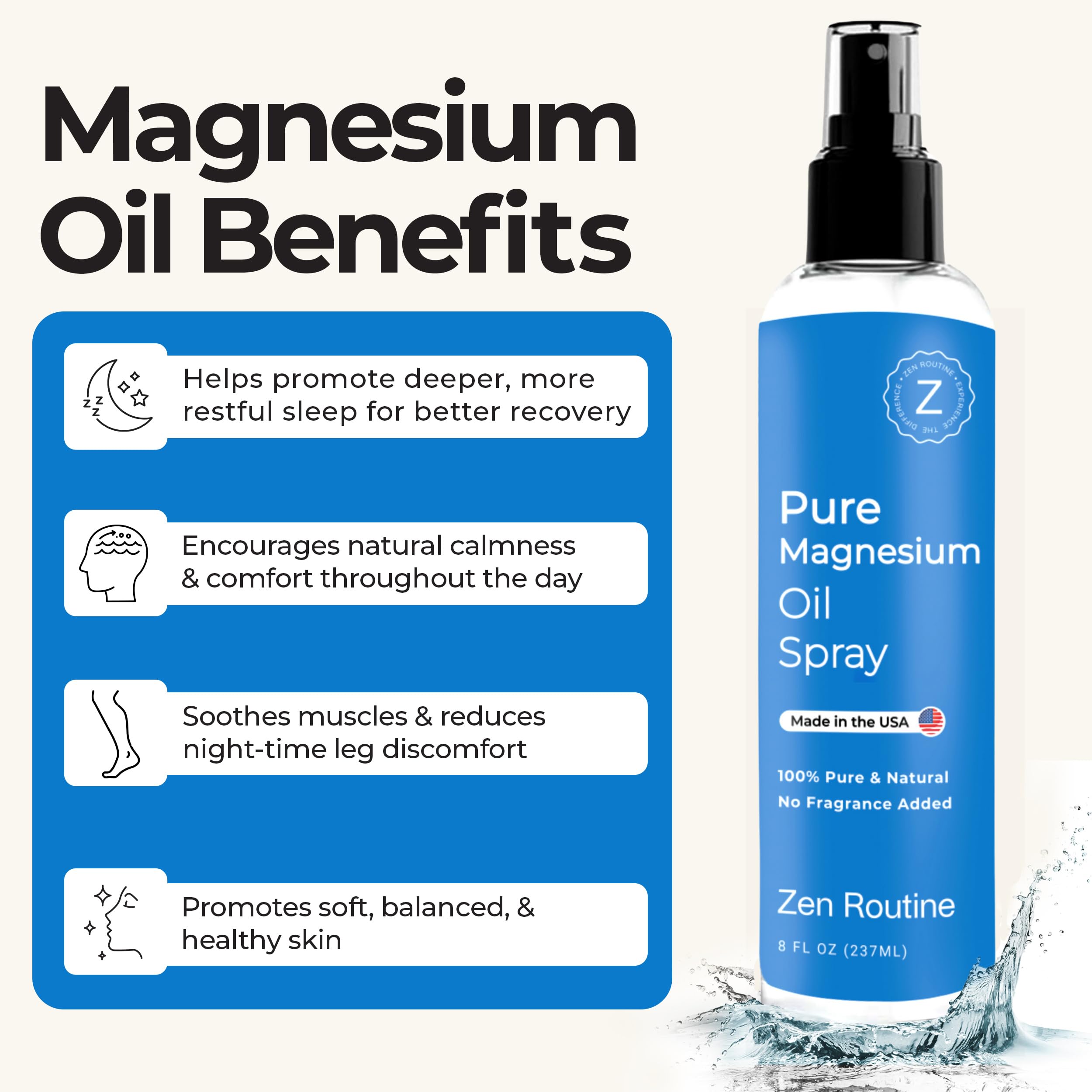 Zen Routine Magnesium Oil Spray 227g lifestyle scene