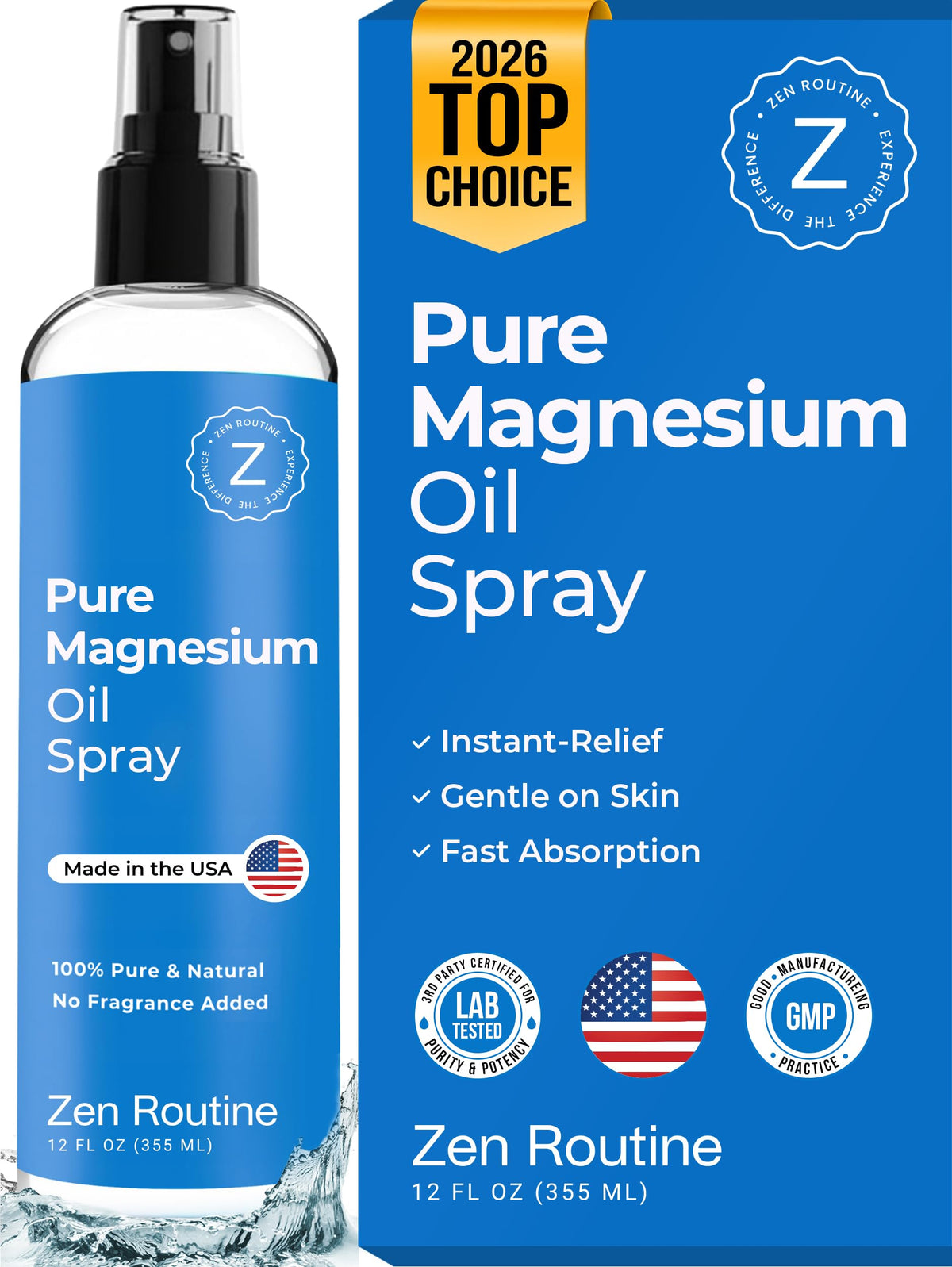 Zen Routine Magnesium Spray 340g front view