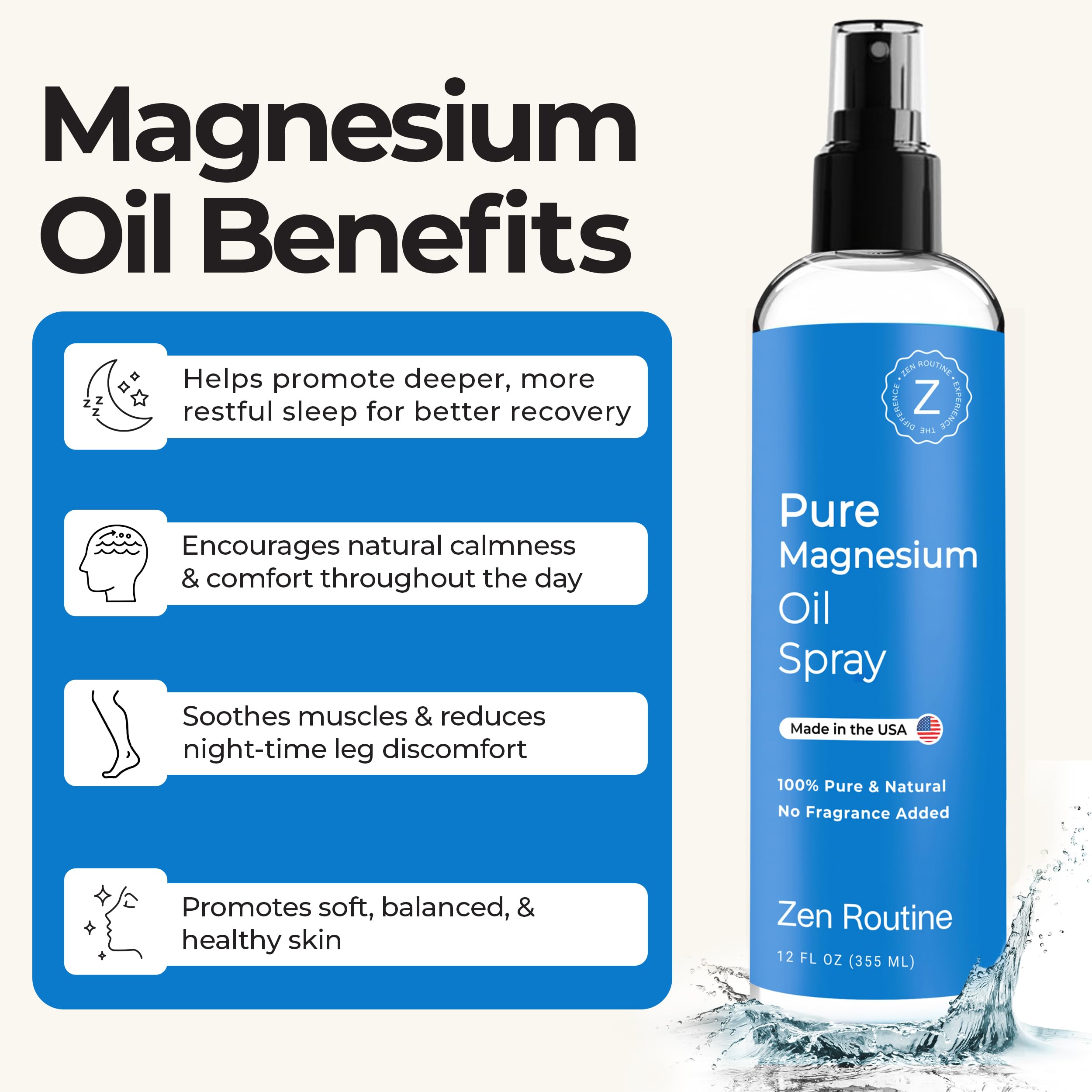 Zen Routine Magnesium Spray 340g in lifestyle setting