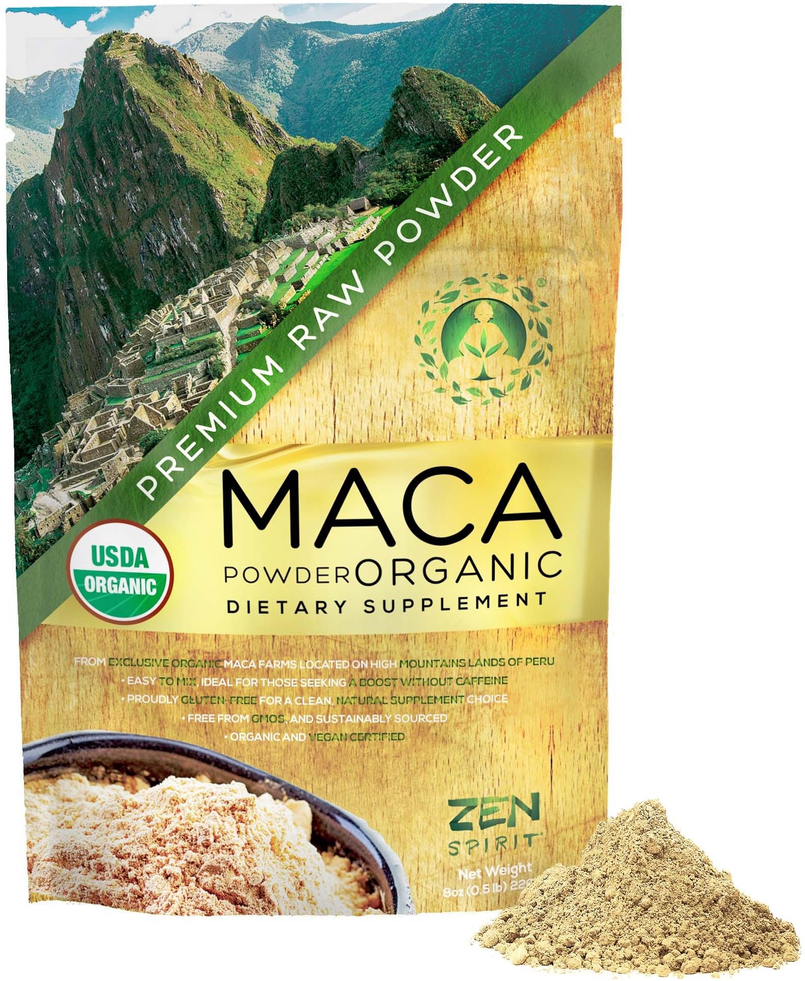Zen Spirit Premium Maca Powder 90g front view
