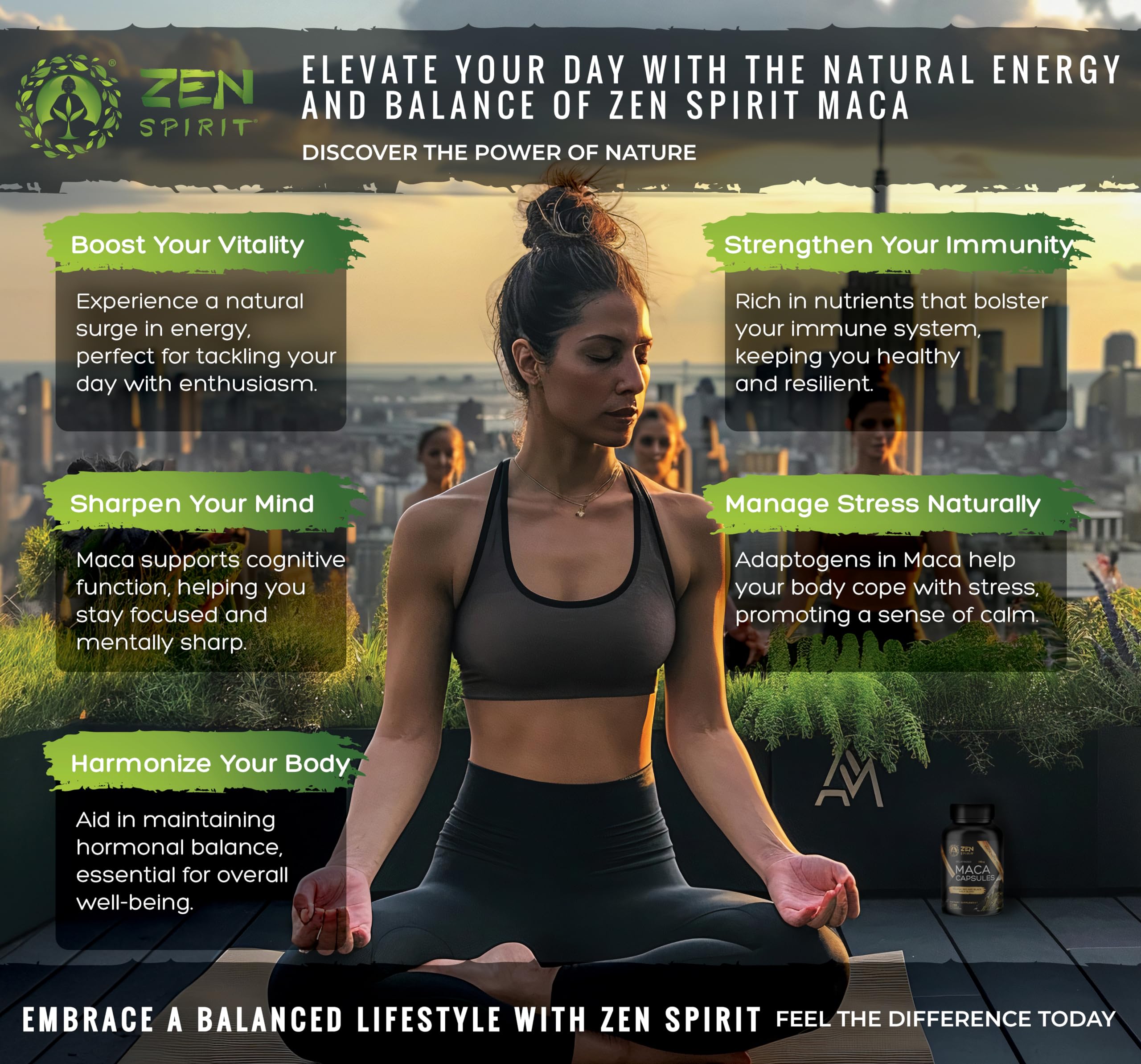 Zen Spirit Premium Maca Powder packaging side view