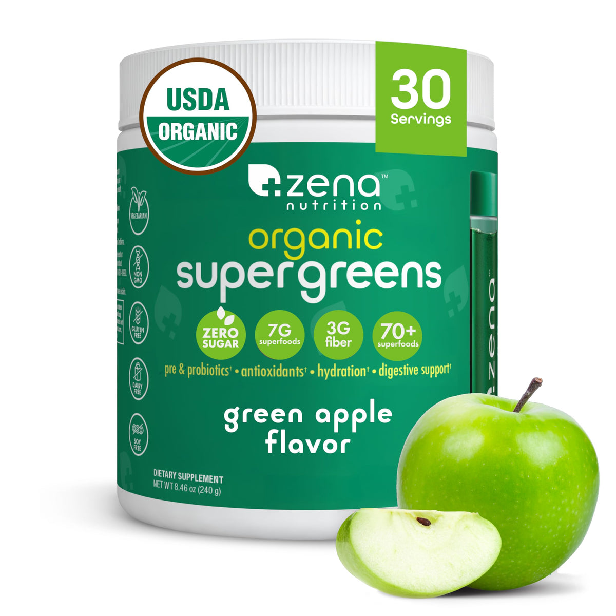 Zena Nutrition Alfalfa Superfood Powder 290g front view