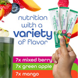 Zena Nutrition Organic Supergreens Powder Green Apple flavour stick pack