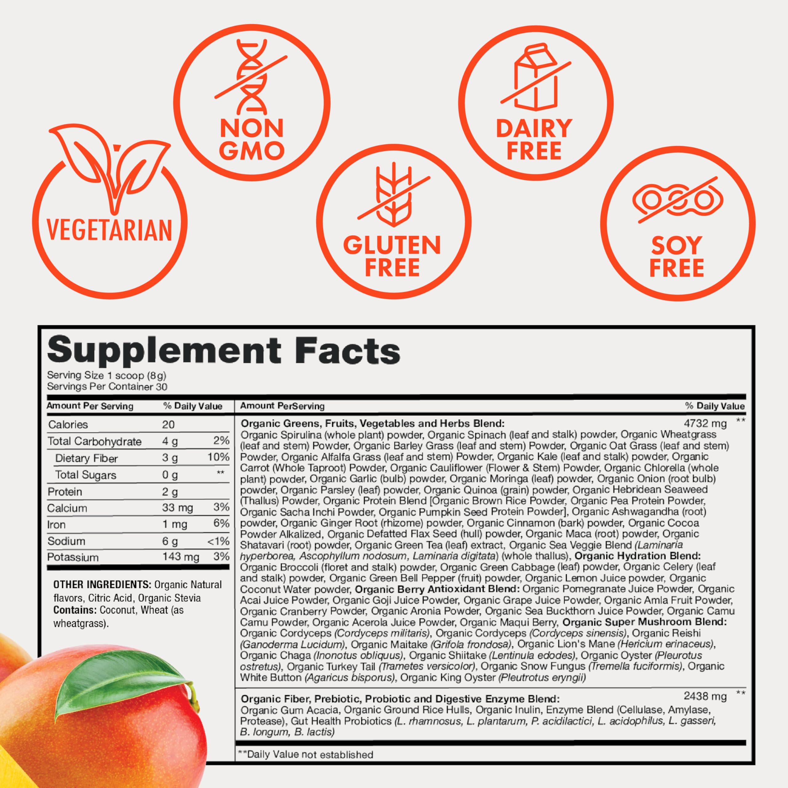 Zena Nutrition Superfood Powder in a glass of water