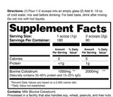 ZENA Pure Colostrum Powder 2000mg mixed in a glass of water