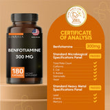 Zenavea Benfotiamine 300mg bottle with capsules on table