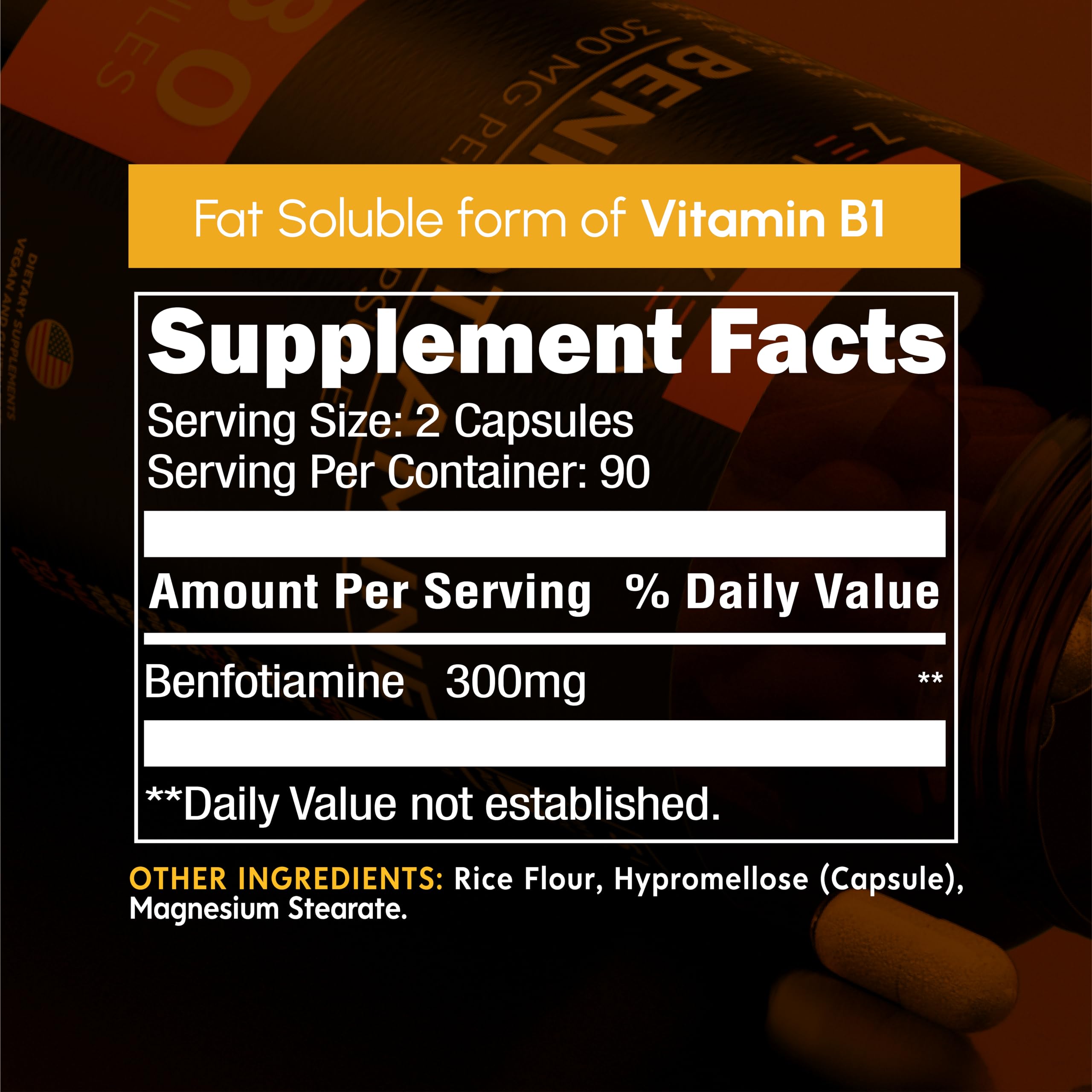 Zenavea Benfotiamine 300mg capsules close-up