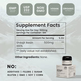 zenbioni Natural Himalayan Shilajit Resin ingredients list