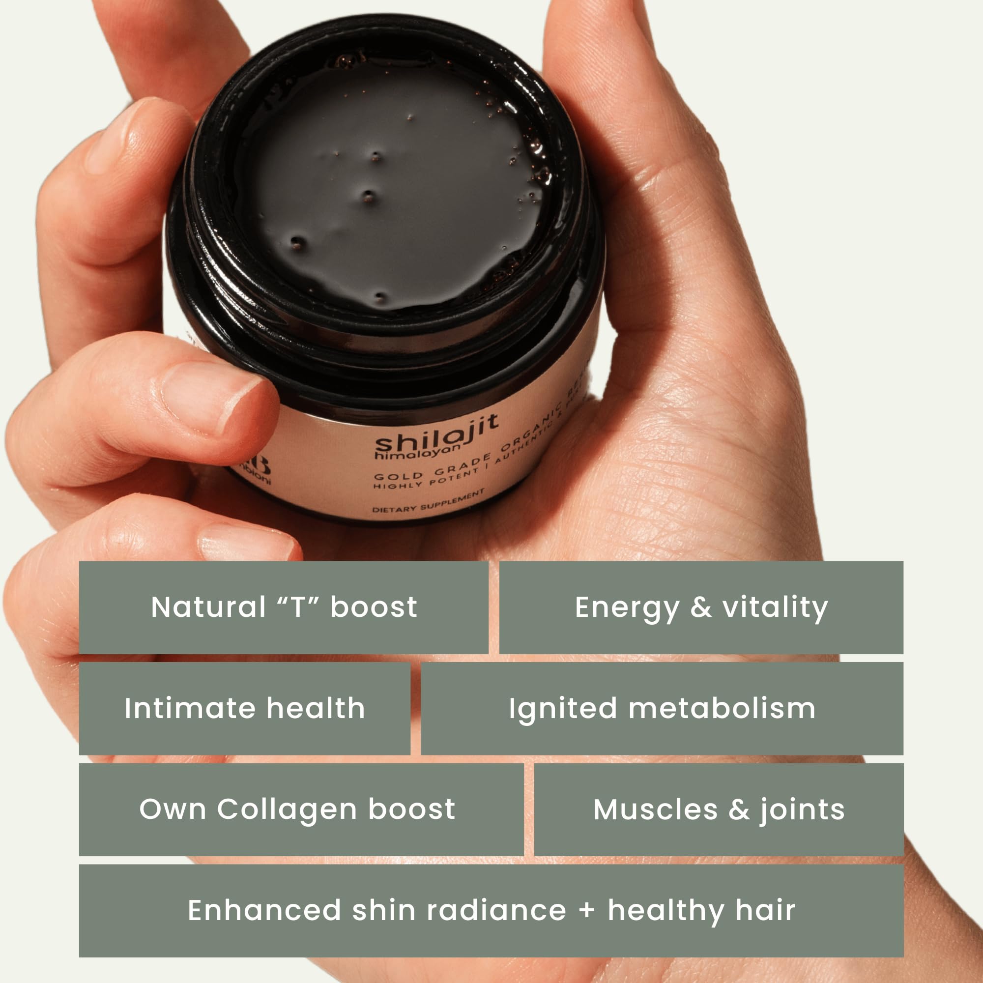 zenbioni Natural Himalayan Shilajit Resin with measuring spoon