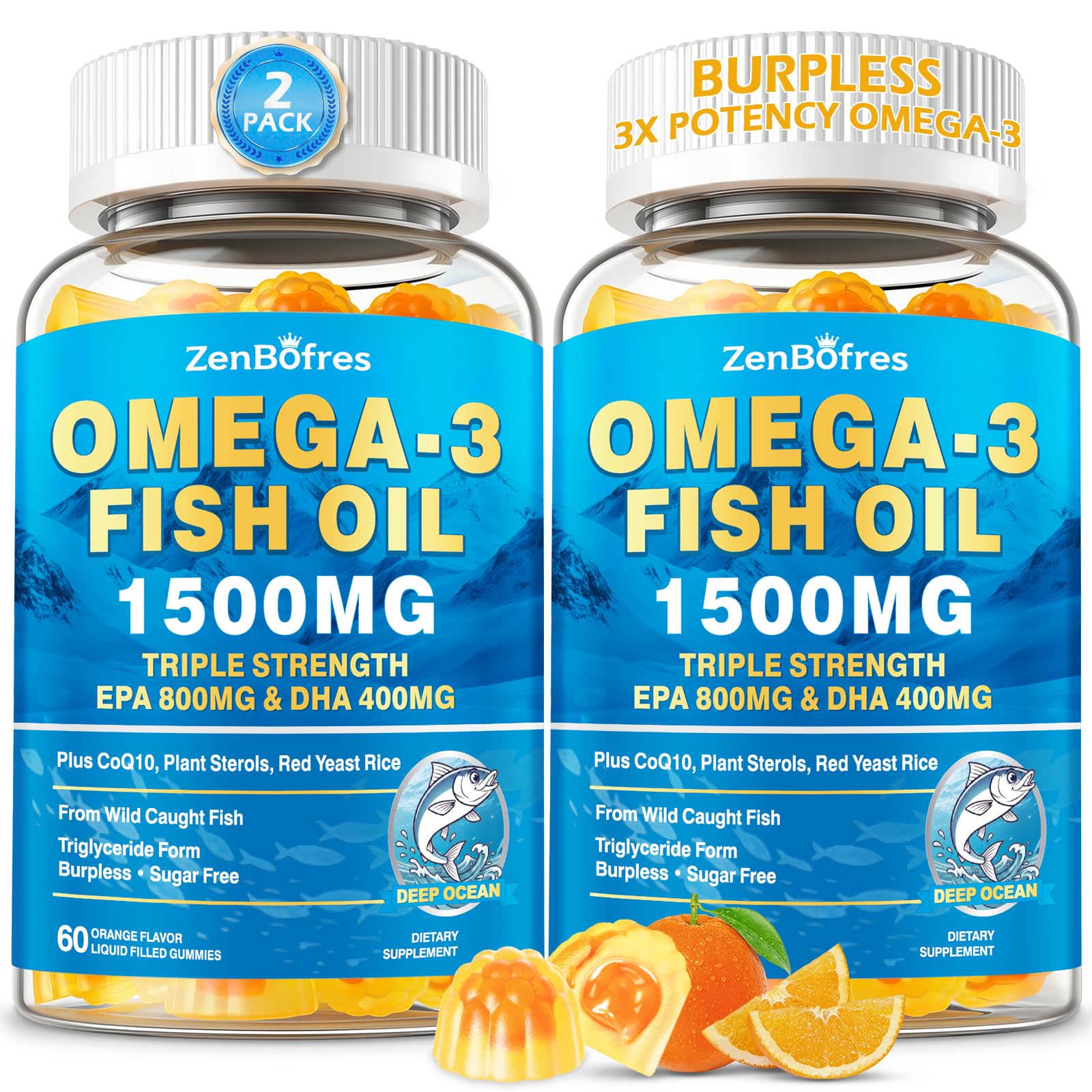 ZenBofres Omega-3 Fish Oil Gummies package front view