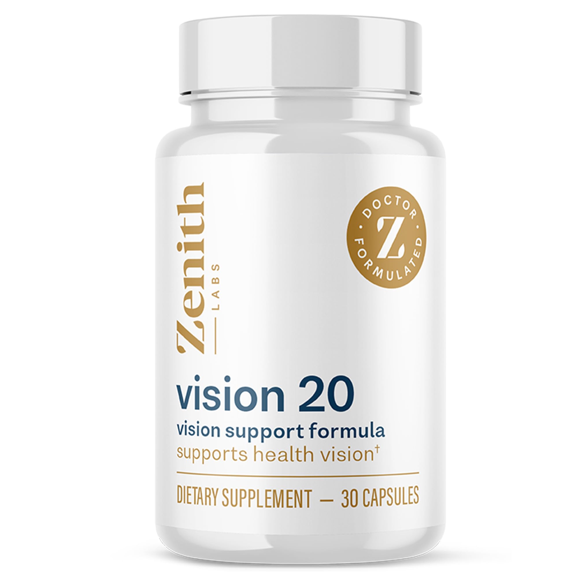 Zenith Labs Vision 20 Lutein Supplement front view with packaging
