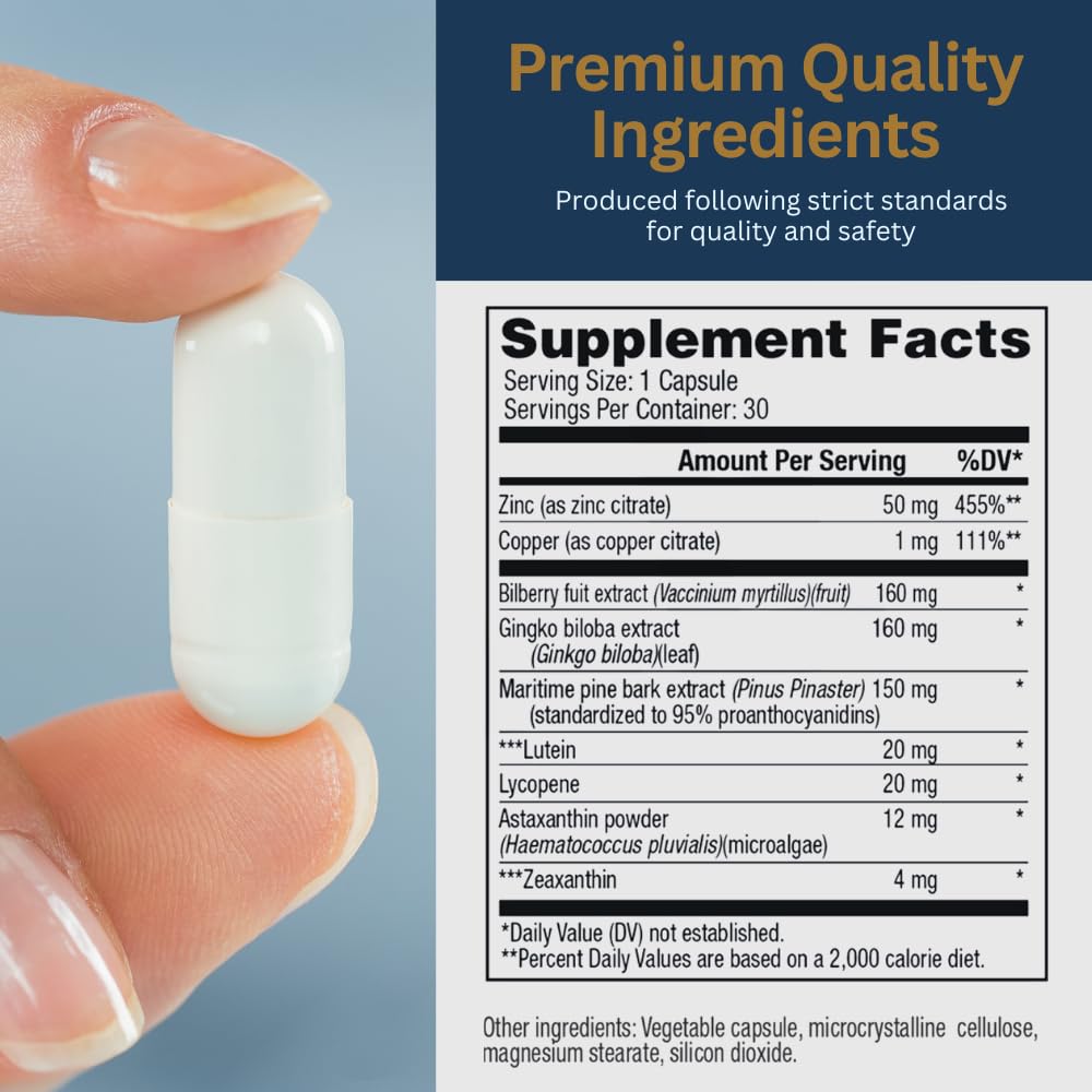 Zenith Labs Vision 20 Lutein Supplement side view showing capsule