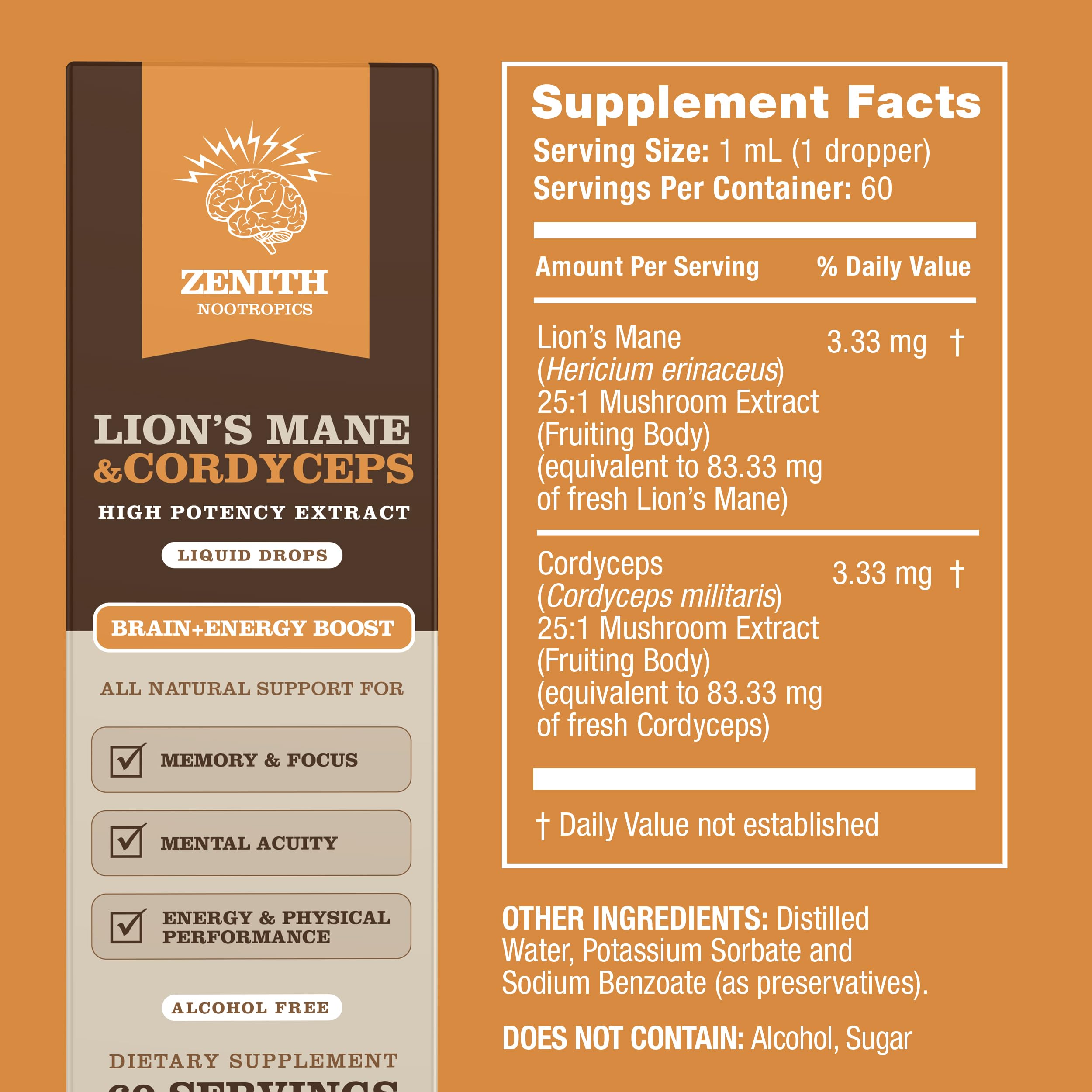Zenith Nootropics Mushroom Supplement on a desk with laptop