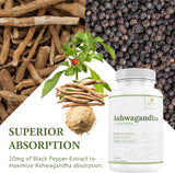 Zenith Vitality Ashwagandha capsules on a wooden table