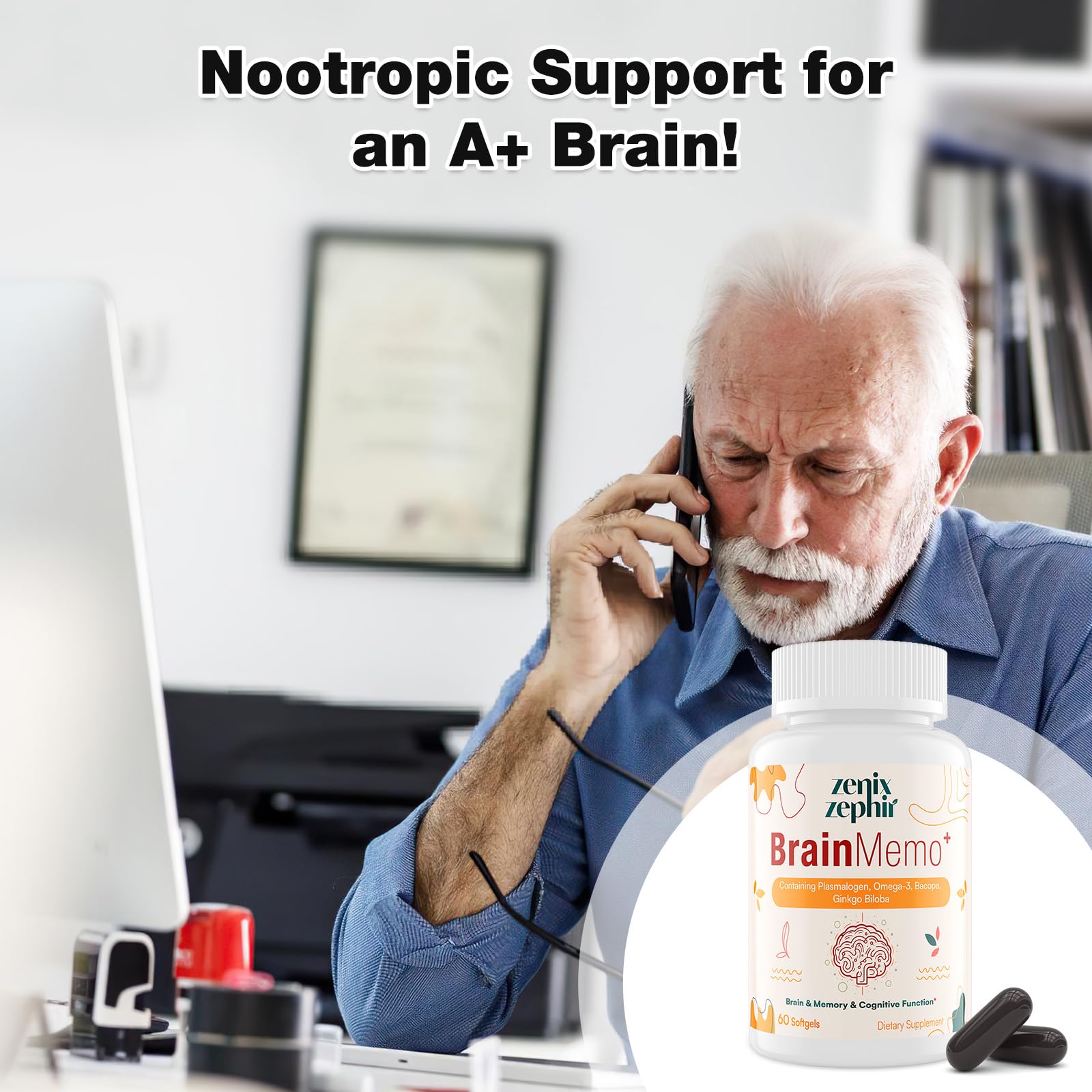 ZenixZephir BrainMemo+ Bacopa Monnieri supplement ingredients list