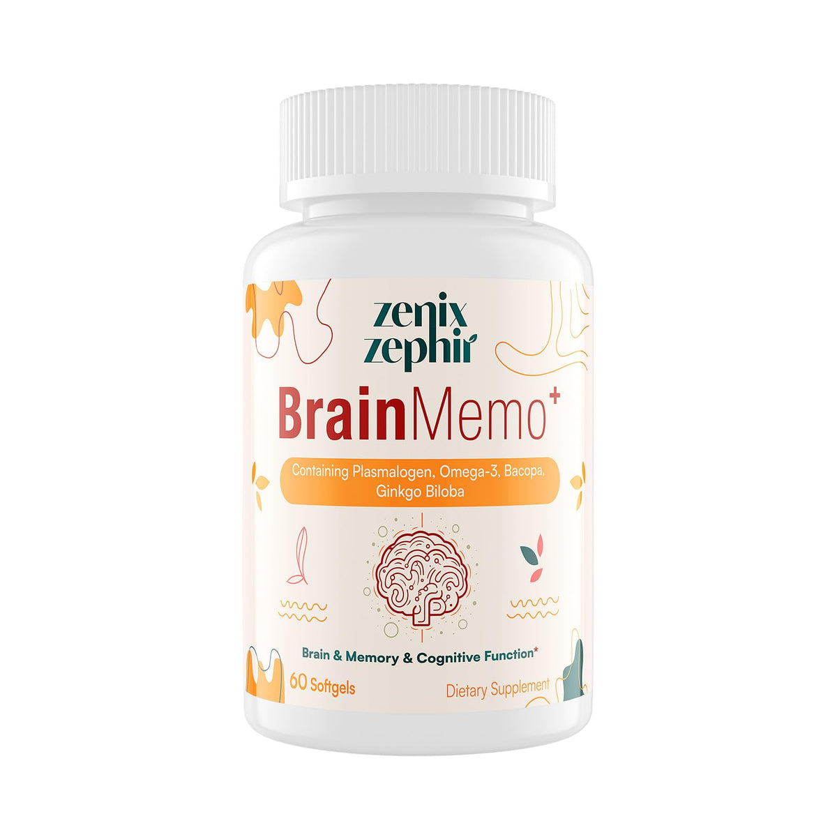 ZenixZephir BrainMemo+ Bacopa Monnieri supplement softgel front view