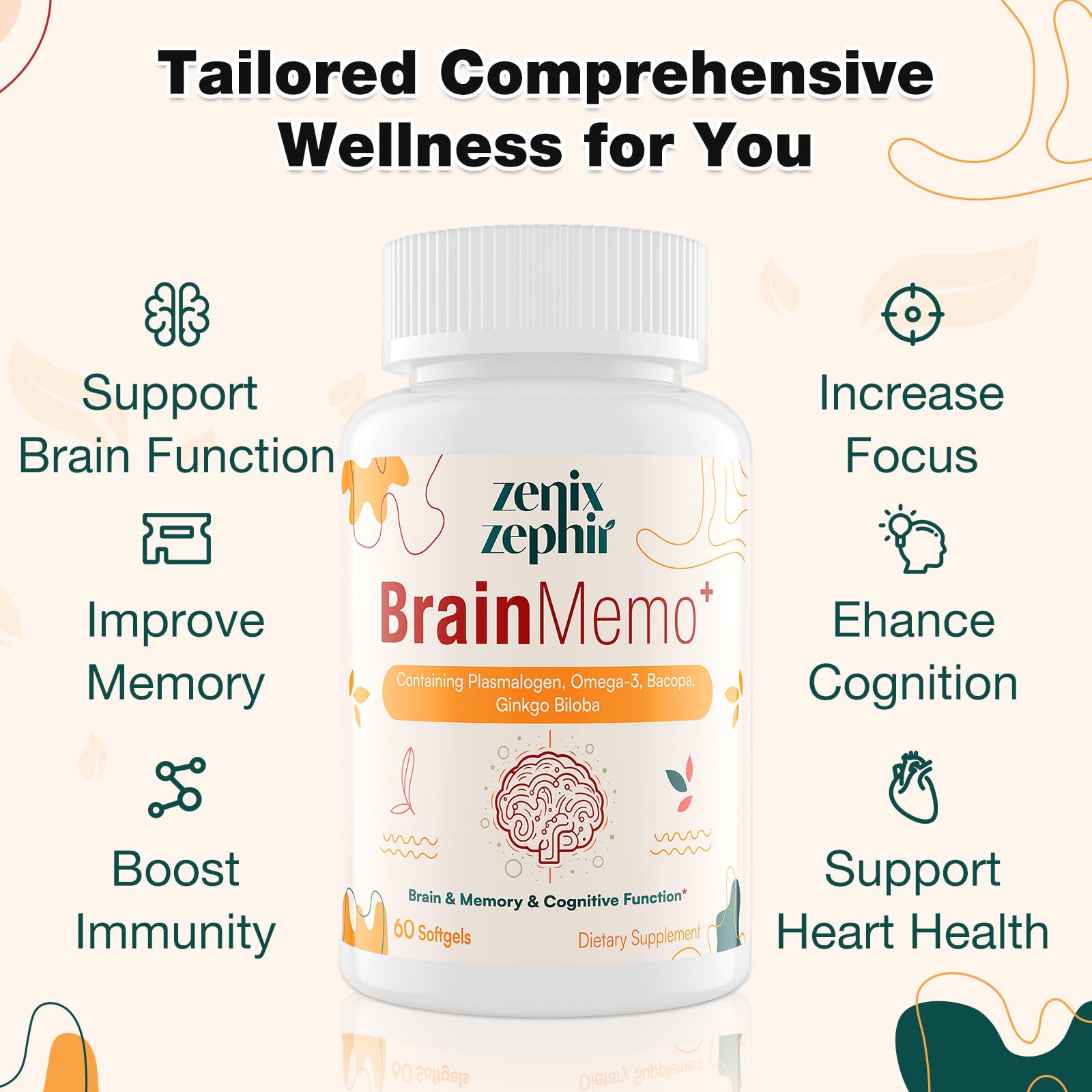 ZenixZephir BrainMemo+ Bacopa Monnieri supplement softgel in hand