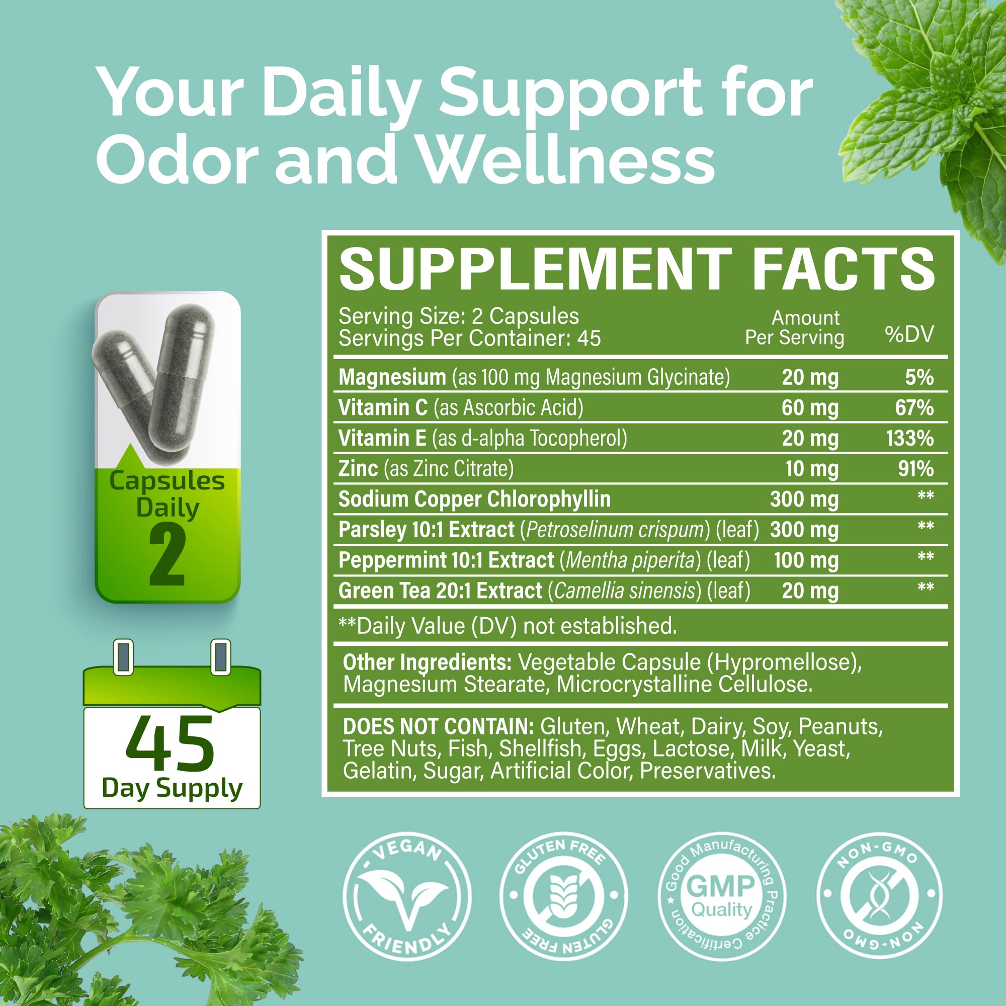 ZeniZest Body Deodorant 8-in-1 Supplement on a wooden table