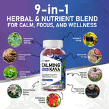 ZeniZest Calming Kava gummies with ingredients displayed