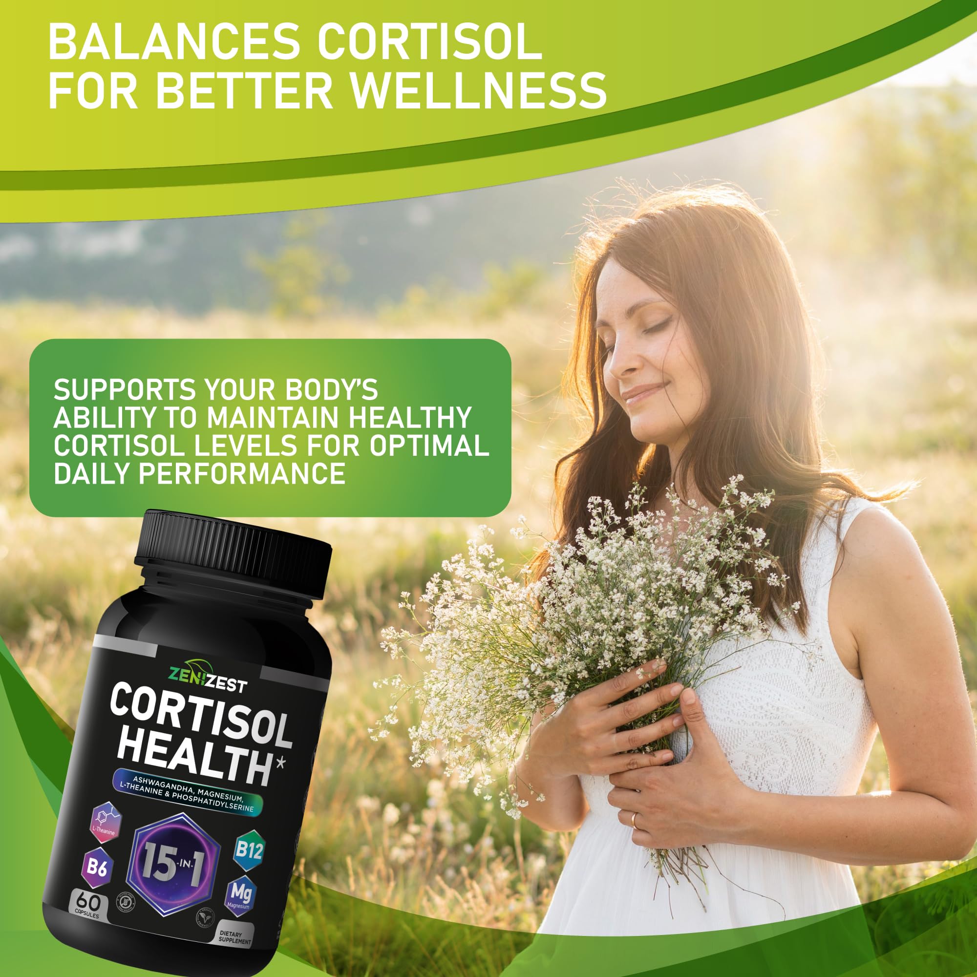 ZeniZest Cortisol Support Supplement packaging