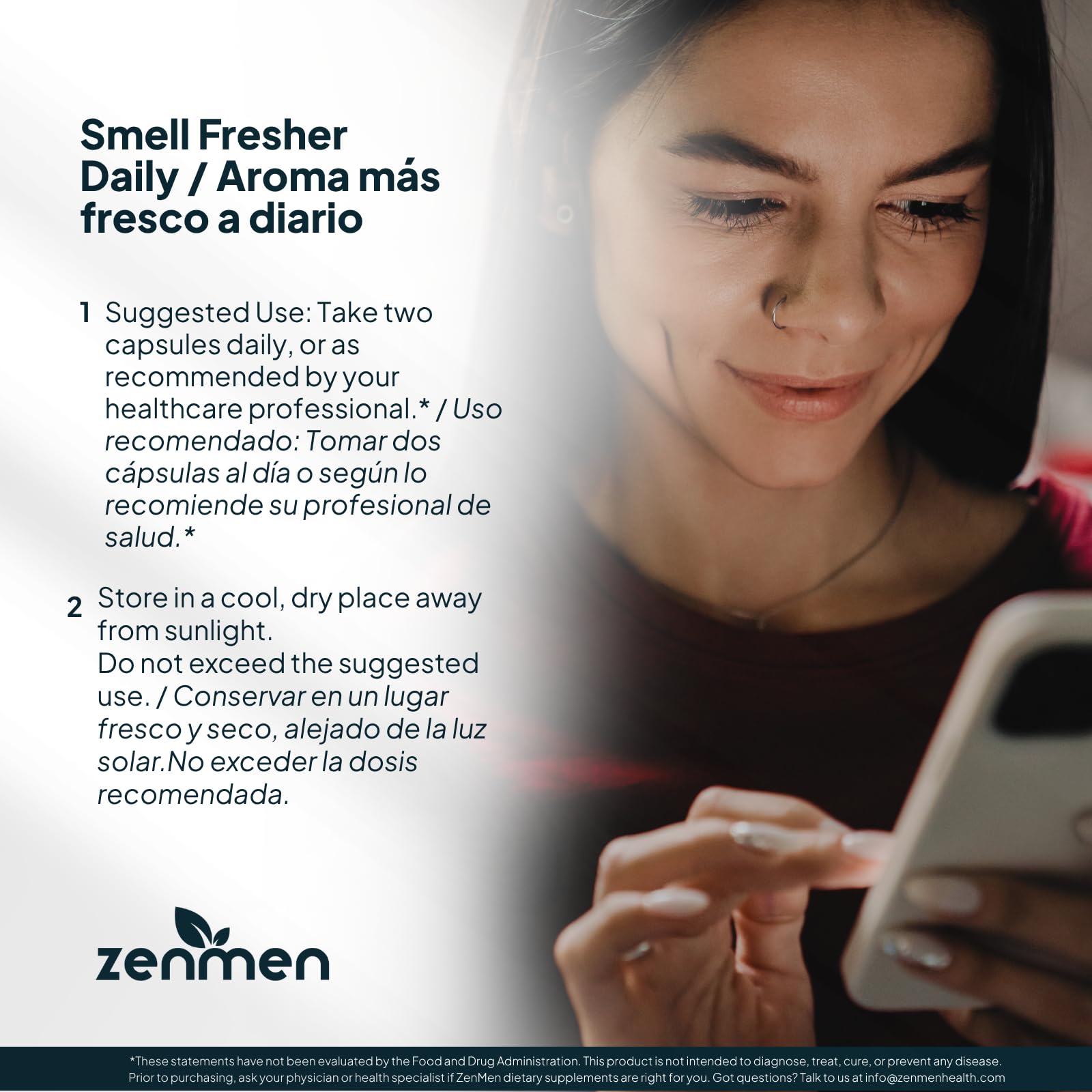 Zenmen Chlorophyll Capsules ingredients list on the back