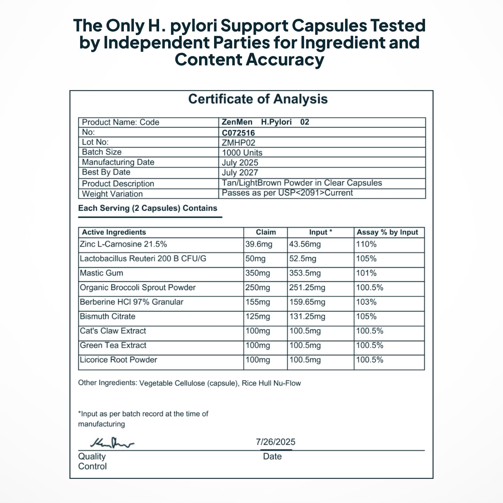 Zenmen H.Pylori Support Probiotic Capsules and Zenmen Monolaurin