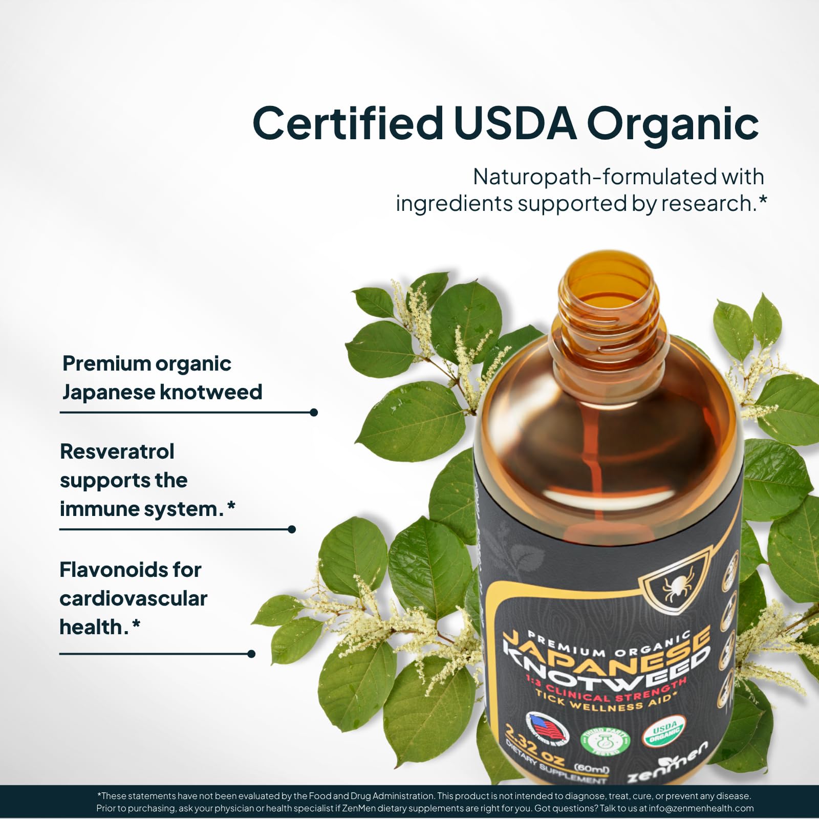 Zenmen Japanese Knotweed Tincture with organic ingredients