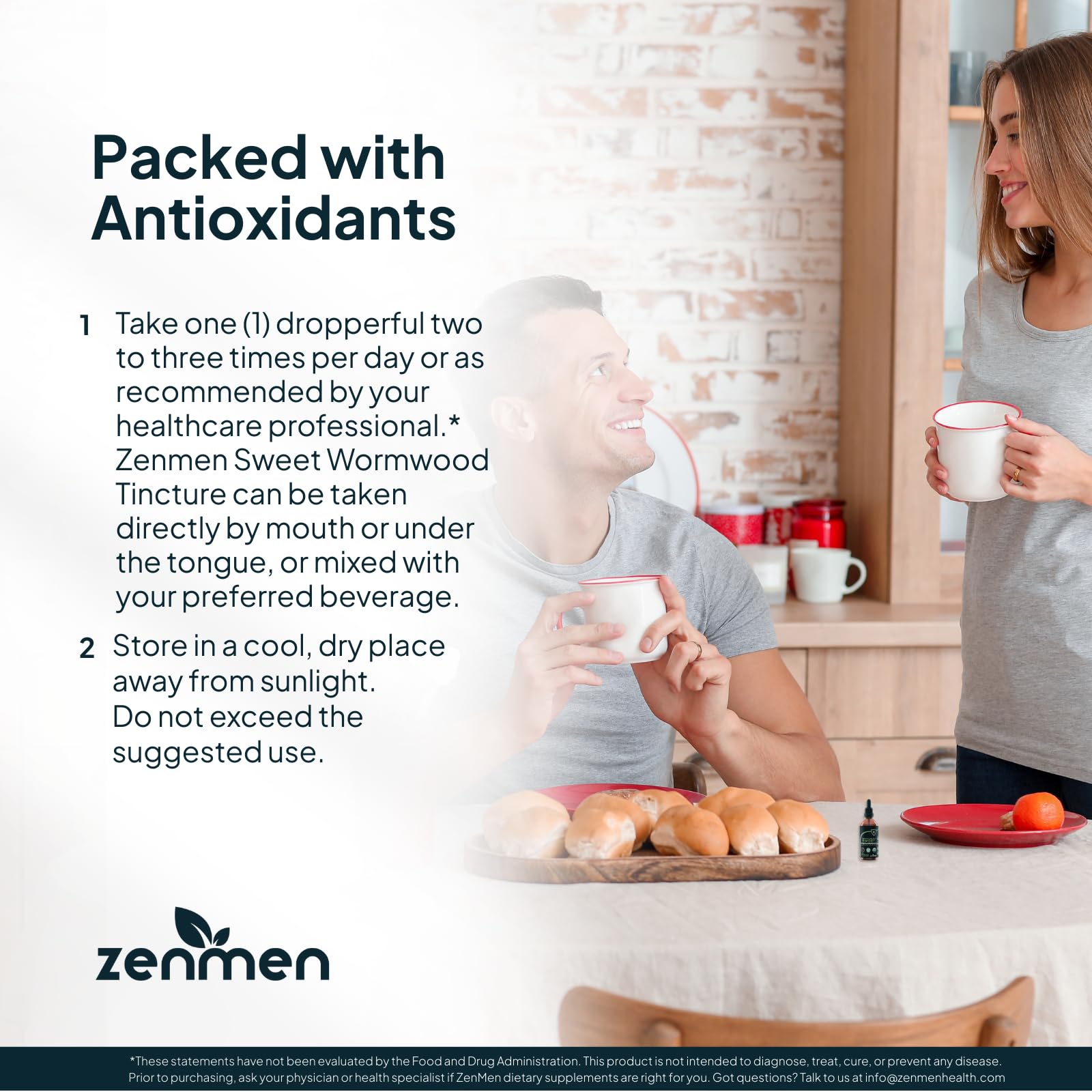 Zenmen Sweet Wormwood Liquid Extract back view with ingredient list