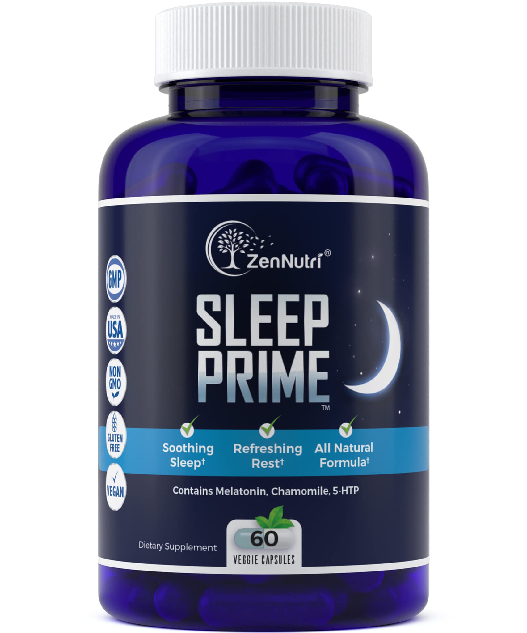 ZenNutri Sleep Supplement 60 Capsules front view