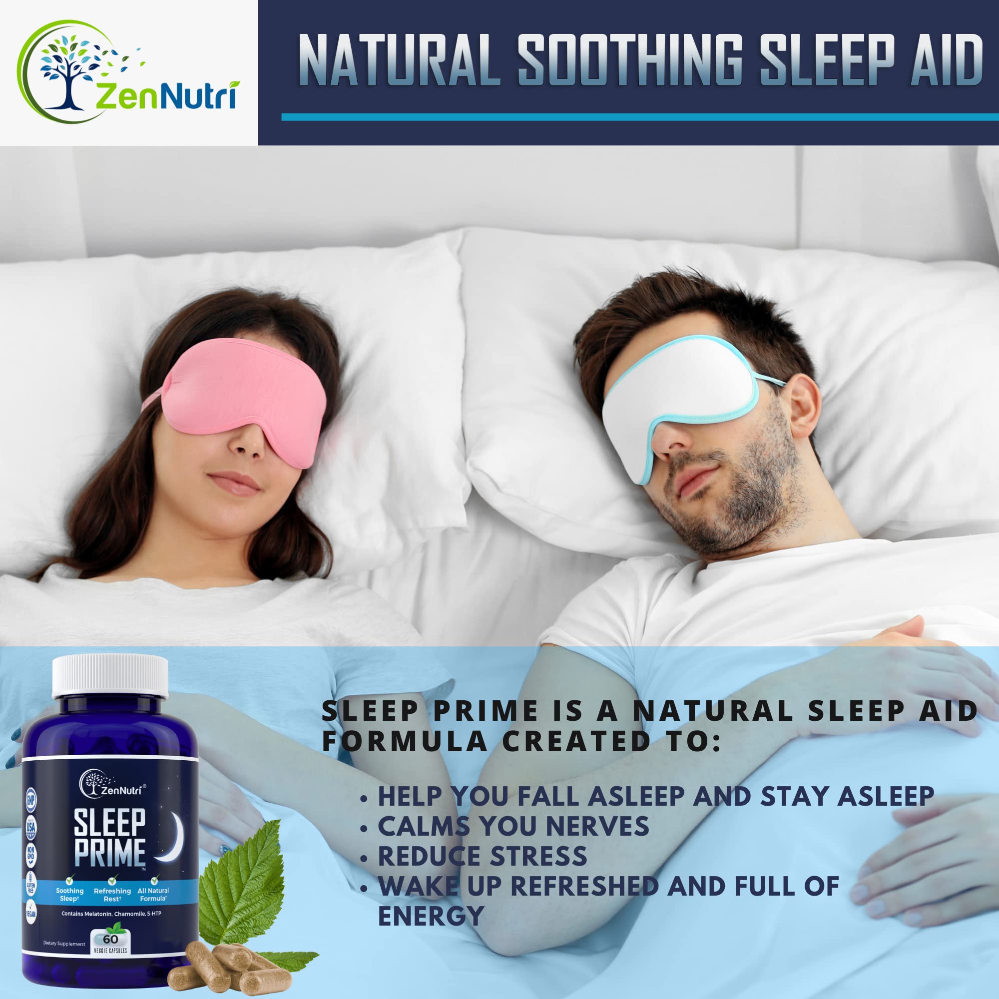 ZenNutri Sleep Supplement back view