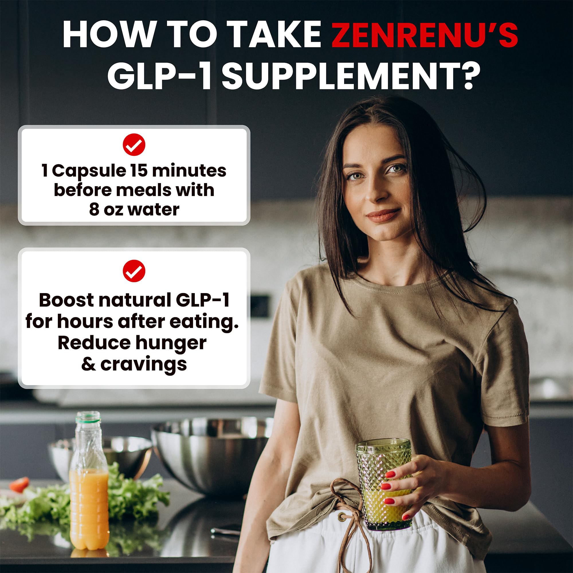 Zenrenu 11-in-1 GLP-1 Support Supplement capsule close-up