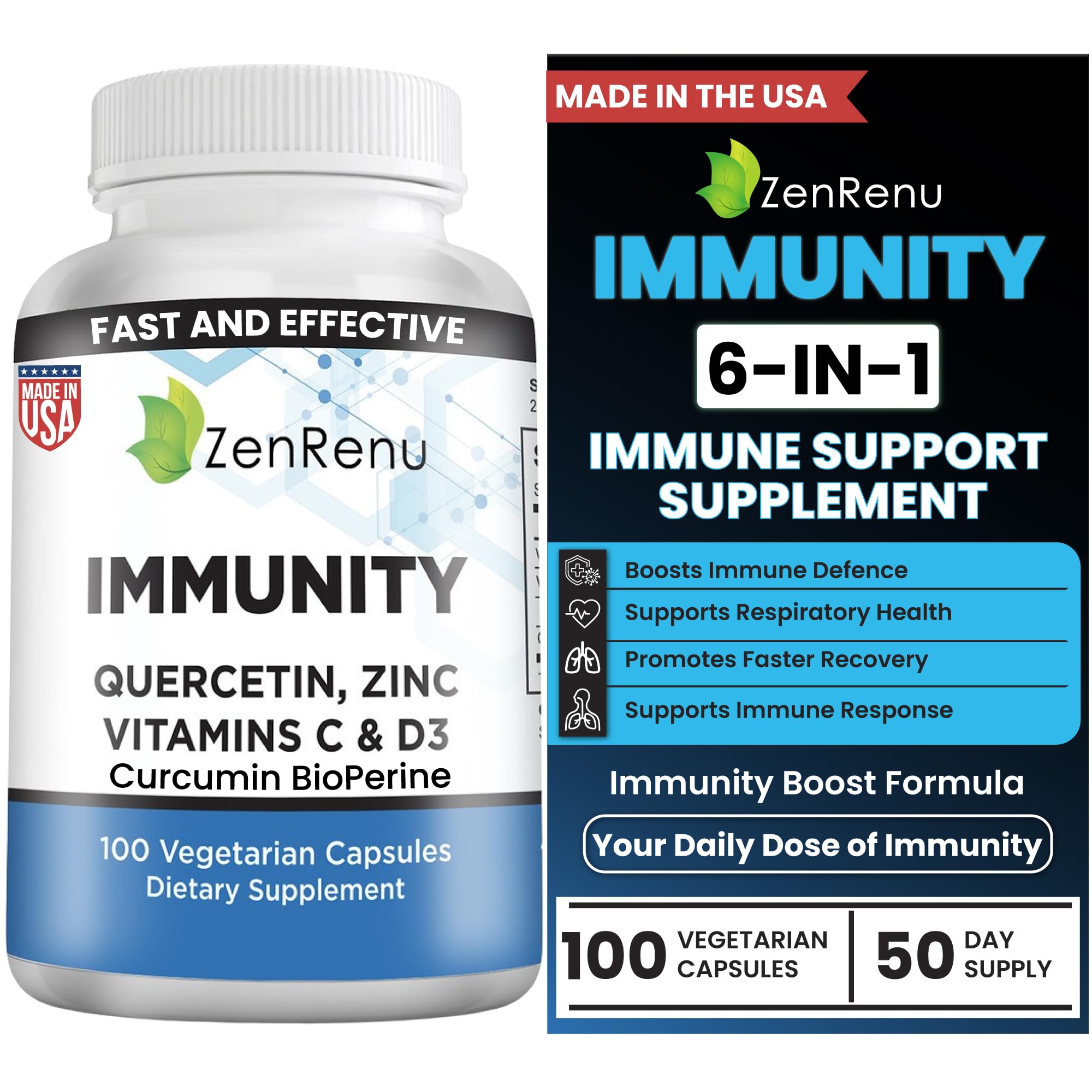 Zenrenu daily wellness System Support Supplement bottle front view