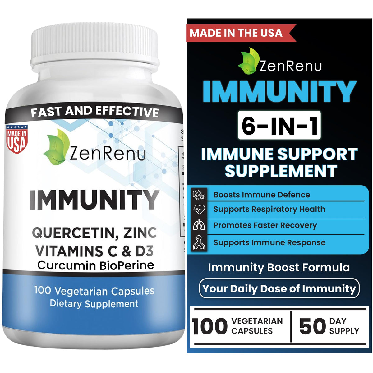Zenrenu daily wellness System Support Supplement bottle front view