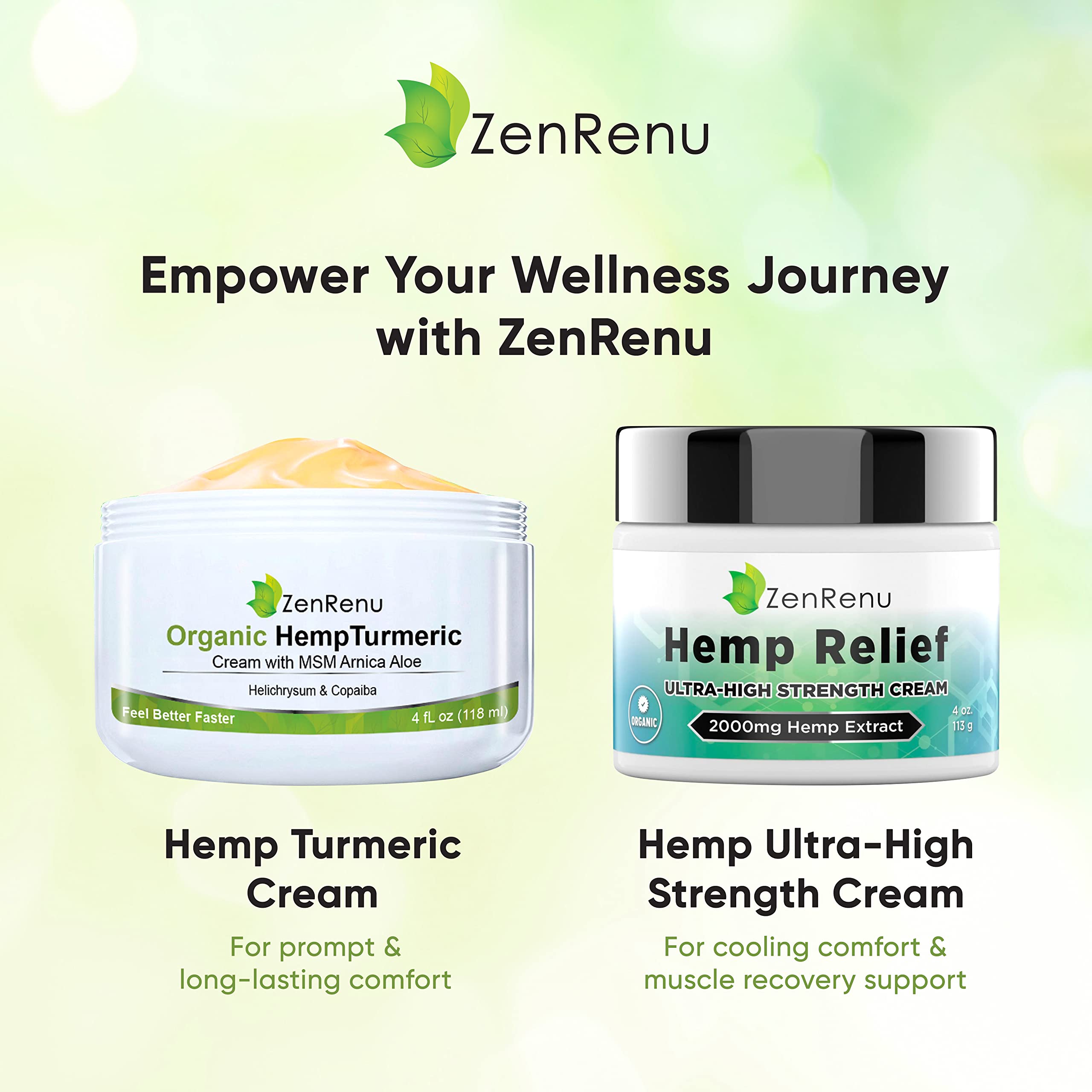 Zenrenu Turmeric and Hemp Cream 200g lifestyle scene