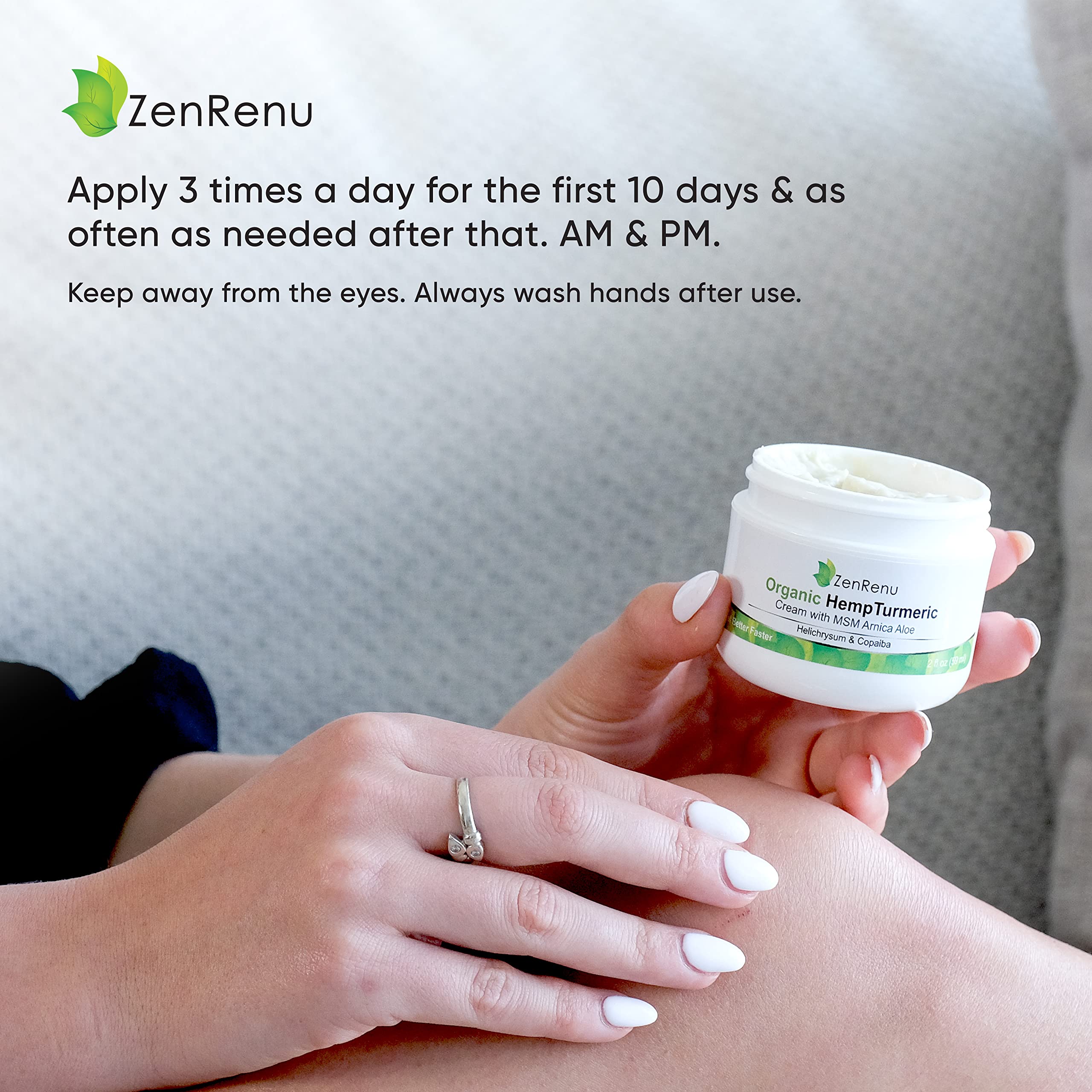 Zenrenu Turmeric and Hemp Cream 200g side view