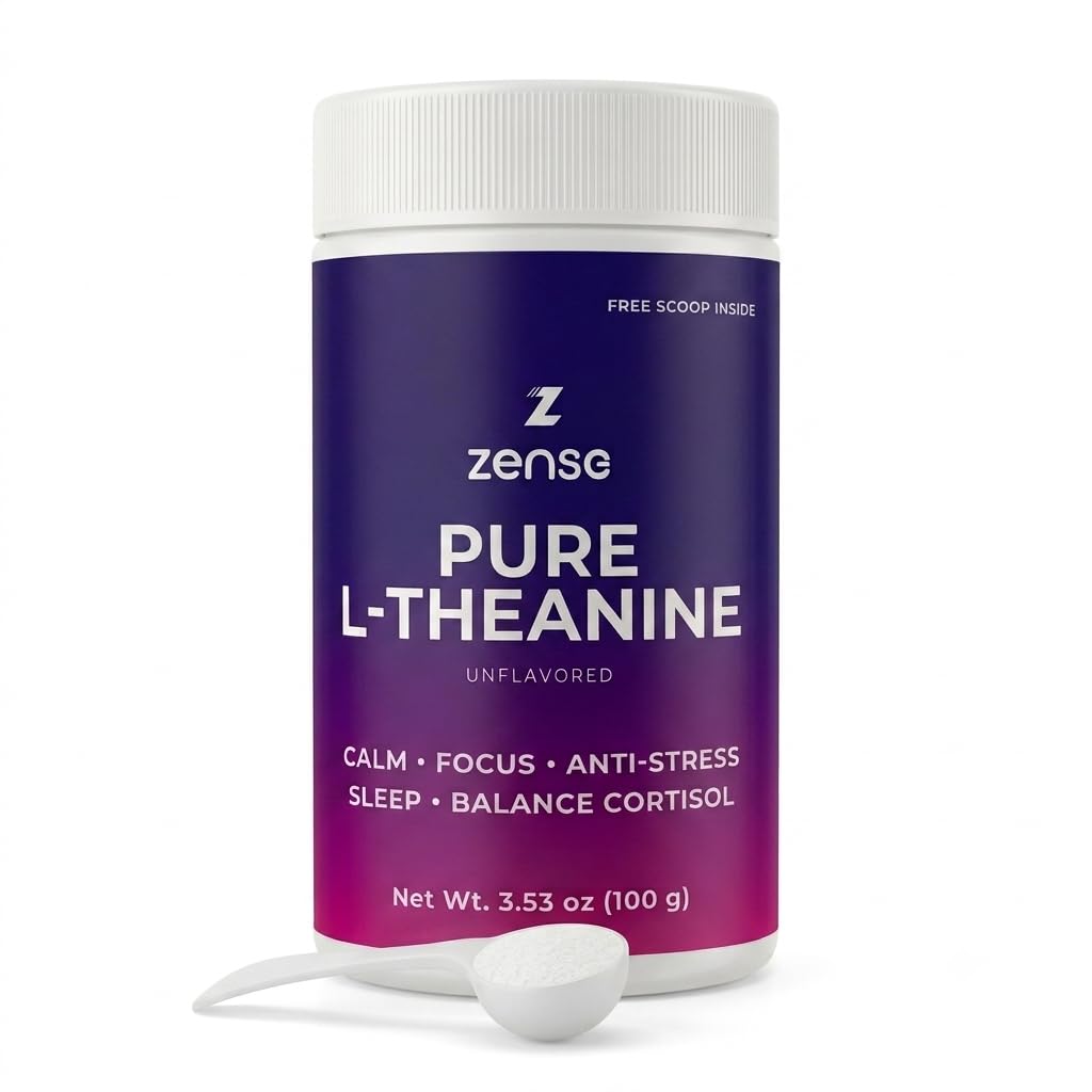 ZENSE Pure L-Theanine Powder 100g front view packaging