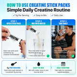 ZentaCore Creatine Monohydrate stick pack with protein shake