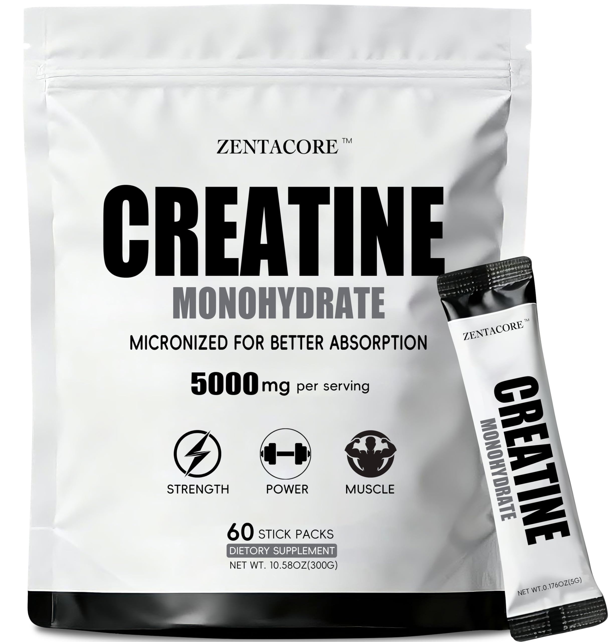 ZentaCore Creatine Monohydrate stick packs front view