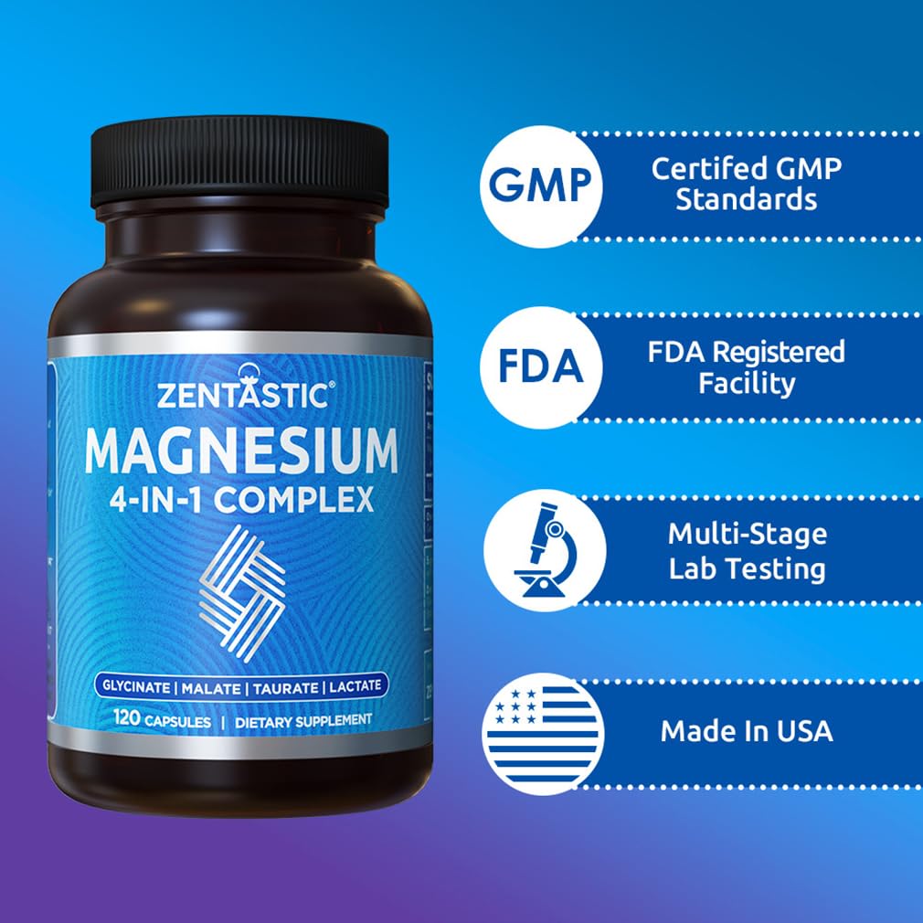 Zentastic Magnesium Complex 240mg in a hand for size comparison