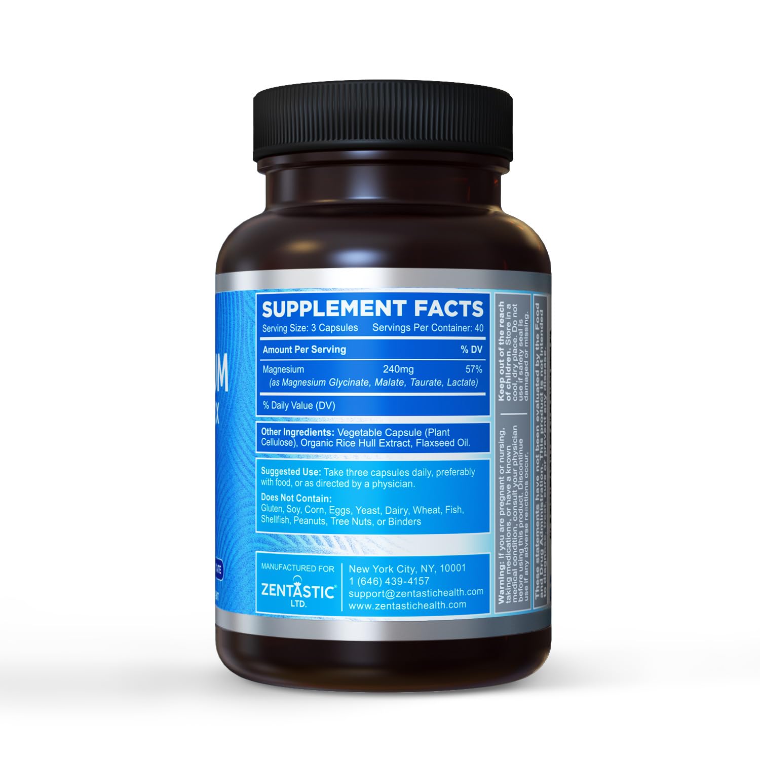 Zentastic Magnesium Complex capsules in hand