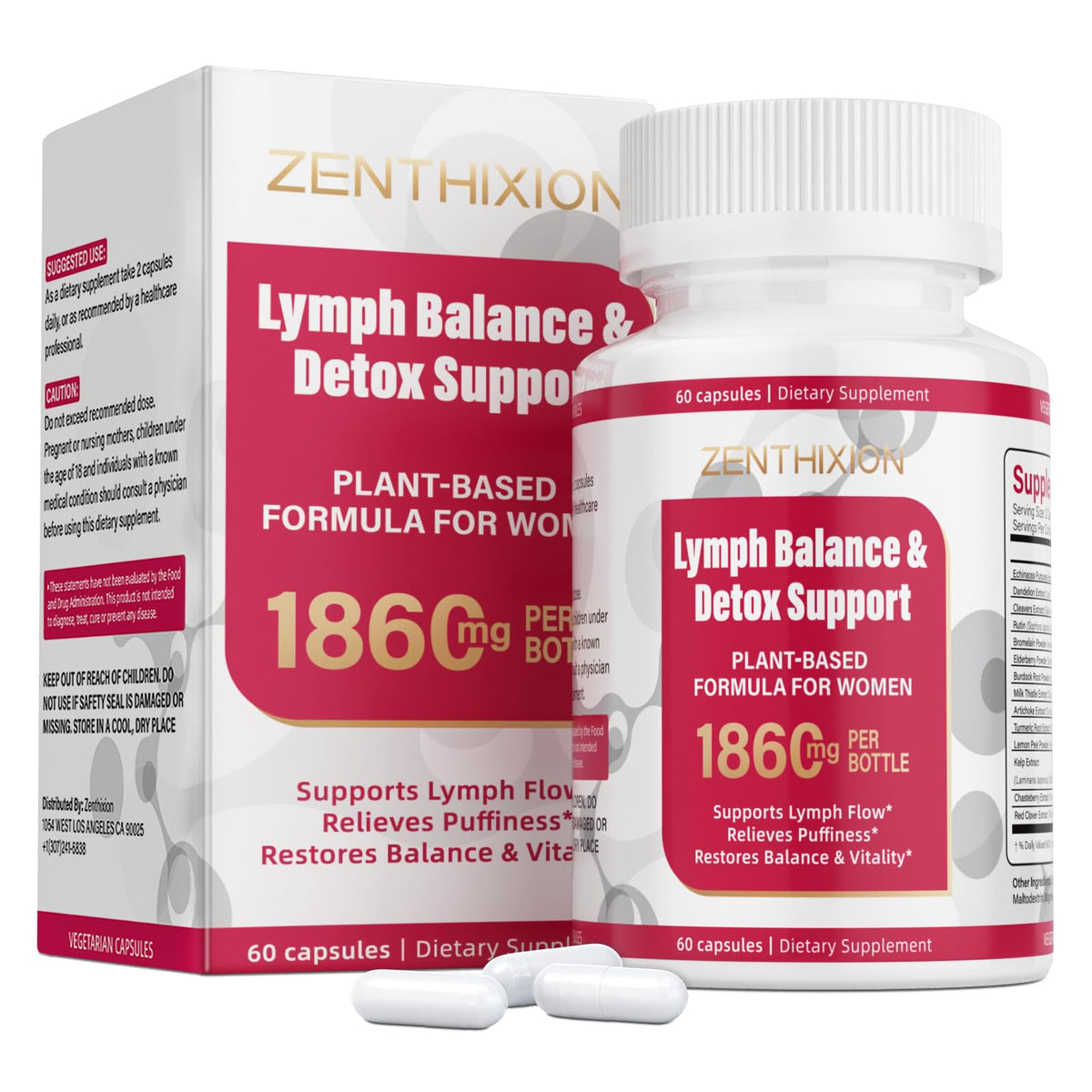 Zenthixion Lymphatic Support Supplement 91g front view