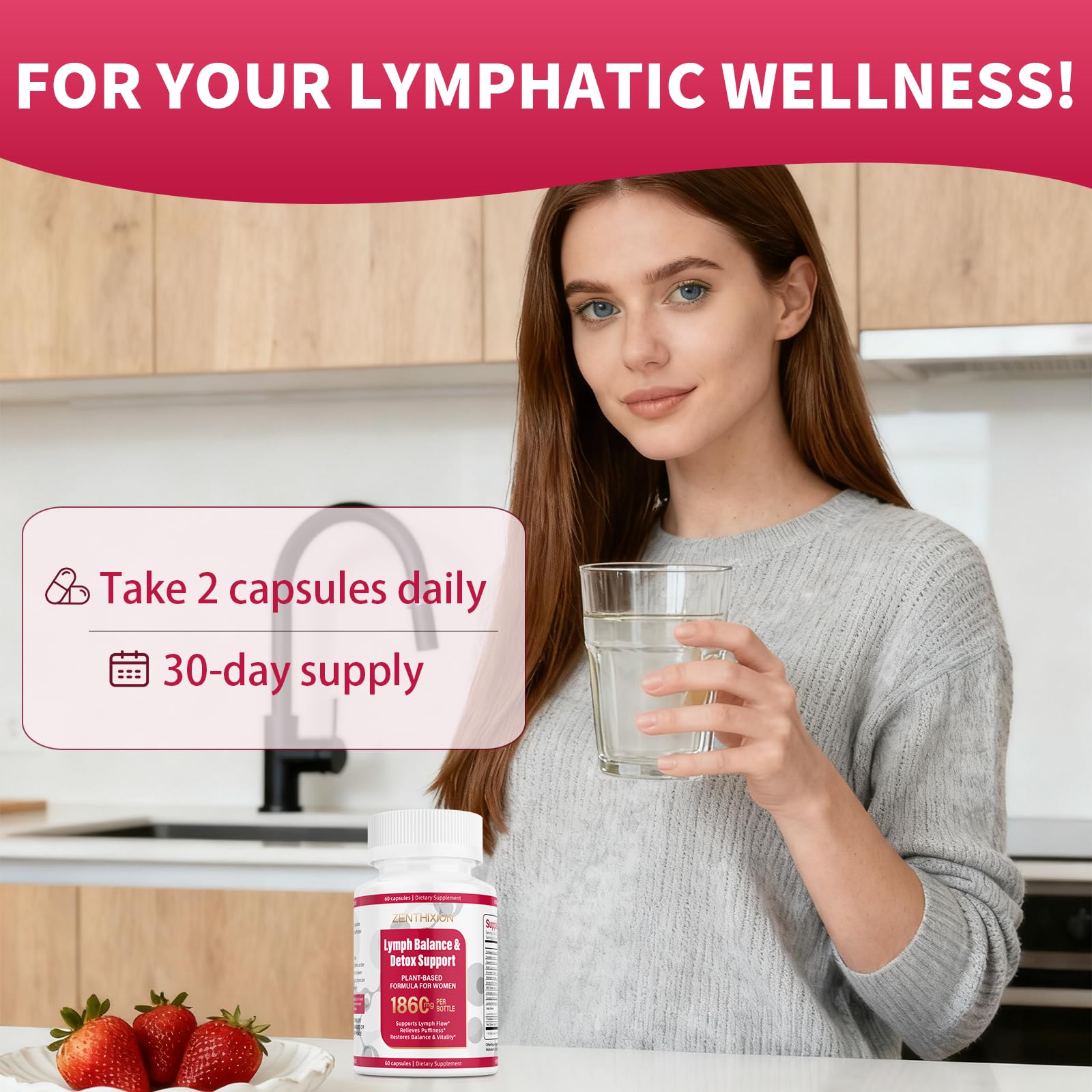 Zenthixion Lymphatic Support Supplement 91g lifestyle scene
