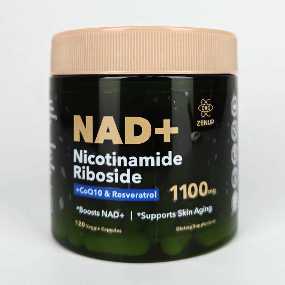 ZenUP NAD+ 1100MG Resveratrol capsule bottle with label