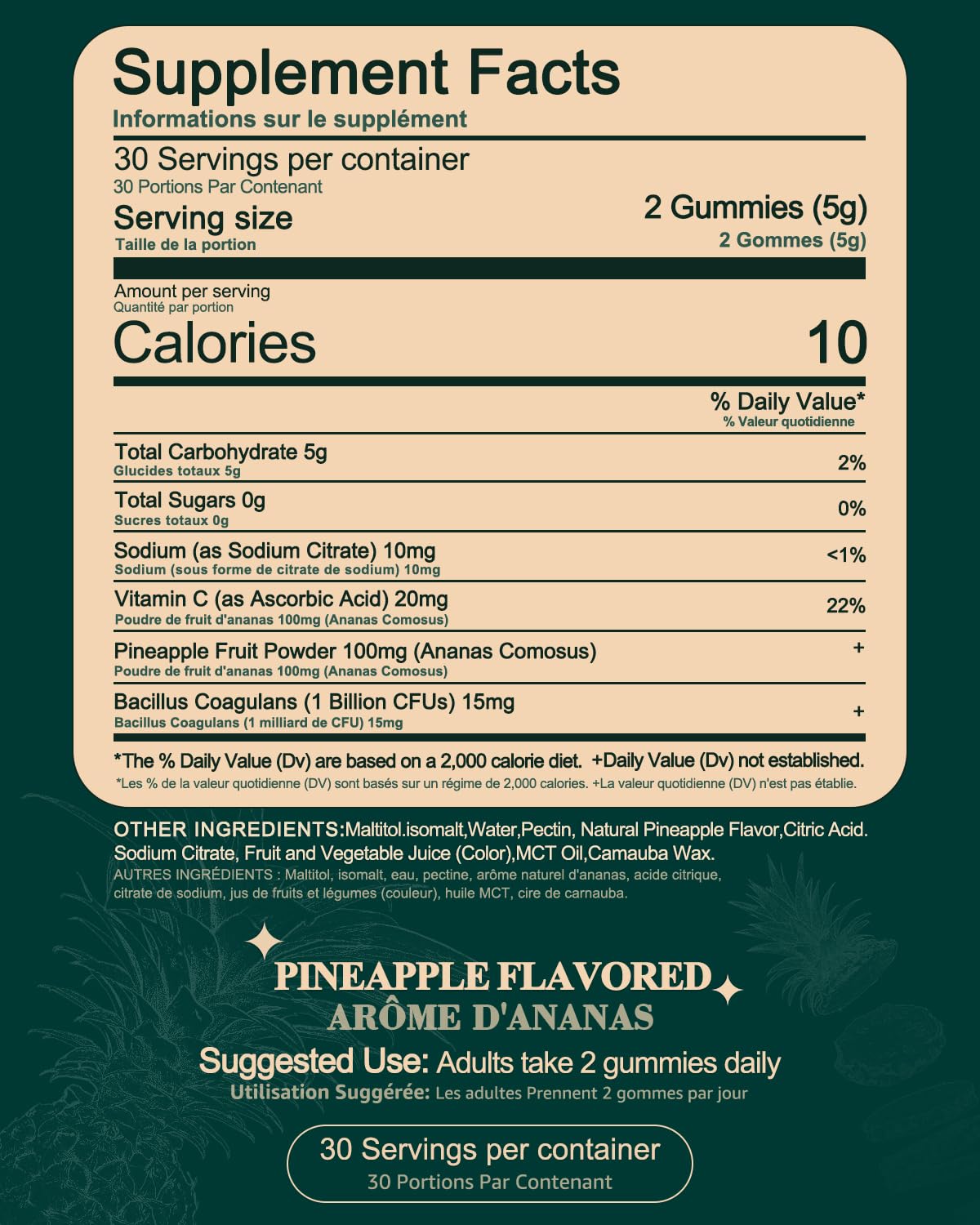 Zenvorica Feminine Balance Gummies 150g with a close-up of pineapple gummies