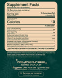 Zenvorica Feminine Balance Gummies 150g with a close-up of pineapple gummies
