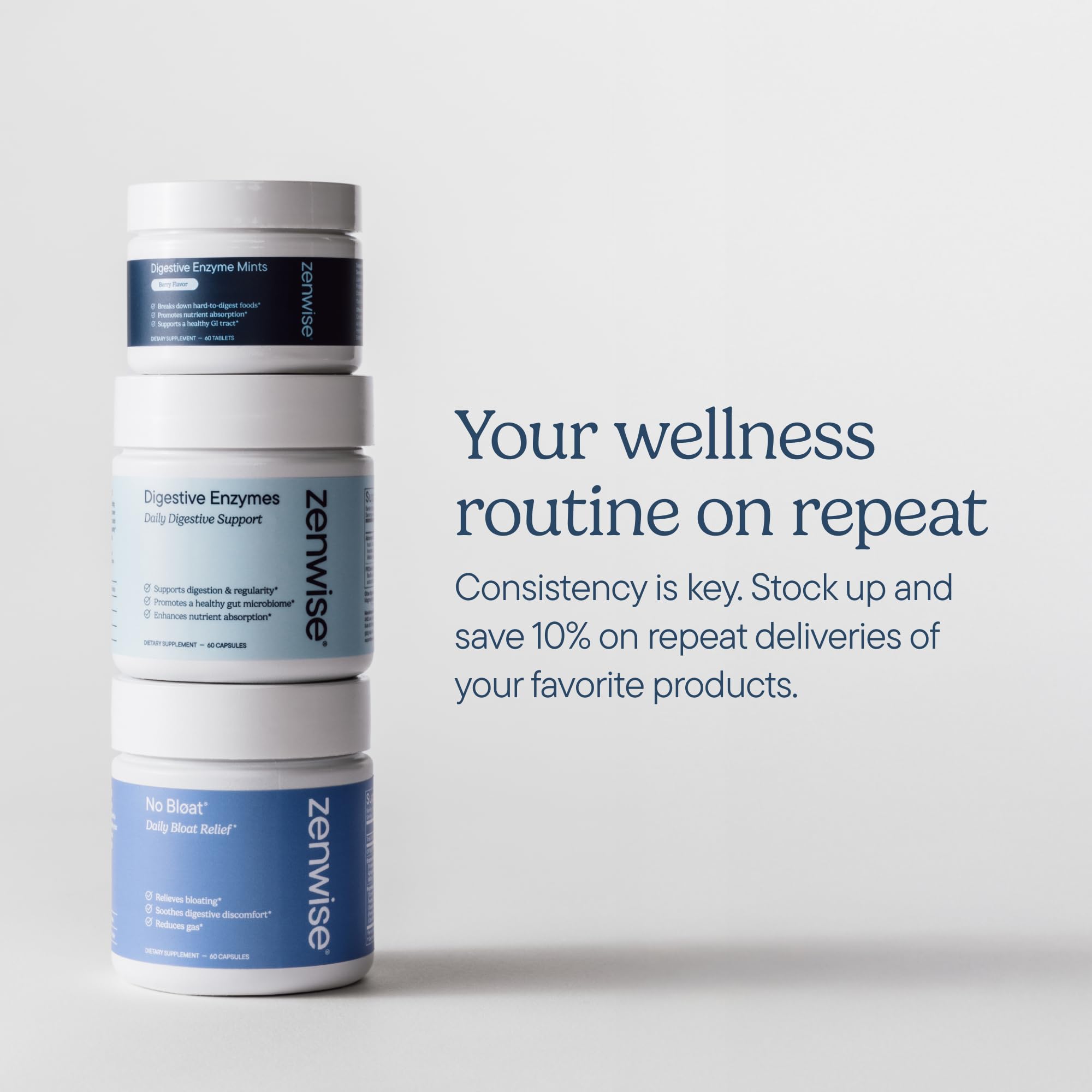 Zenwise Health No Lactase Supplement bottle with a measuring spoon