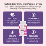 Zenzani Align & Shine Postnatal Vitamins bottle with a soft background