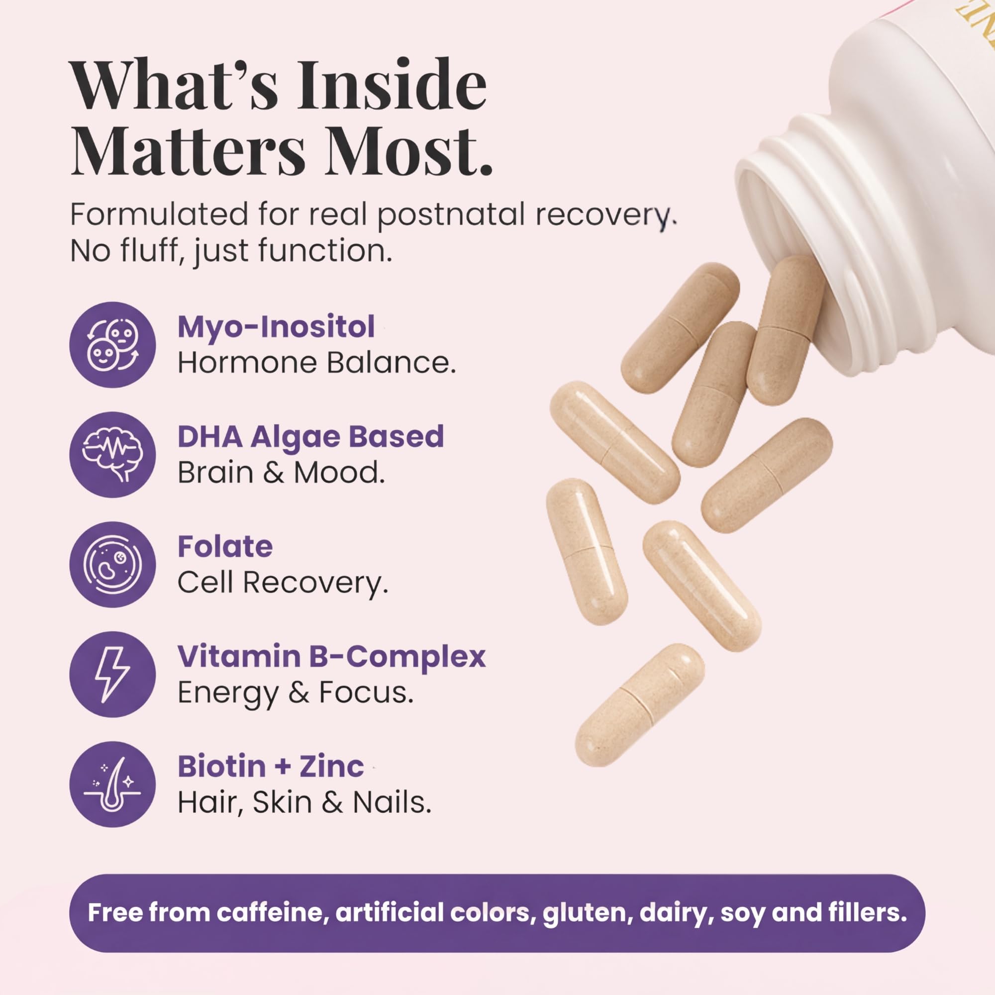 Zenzani Align & Shine Postnatal Vitamins with a measuring spoon