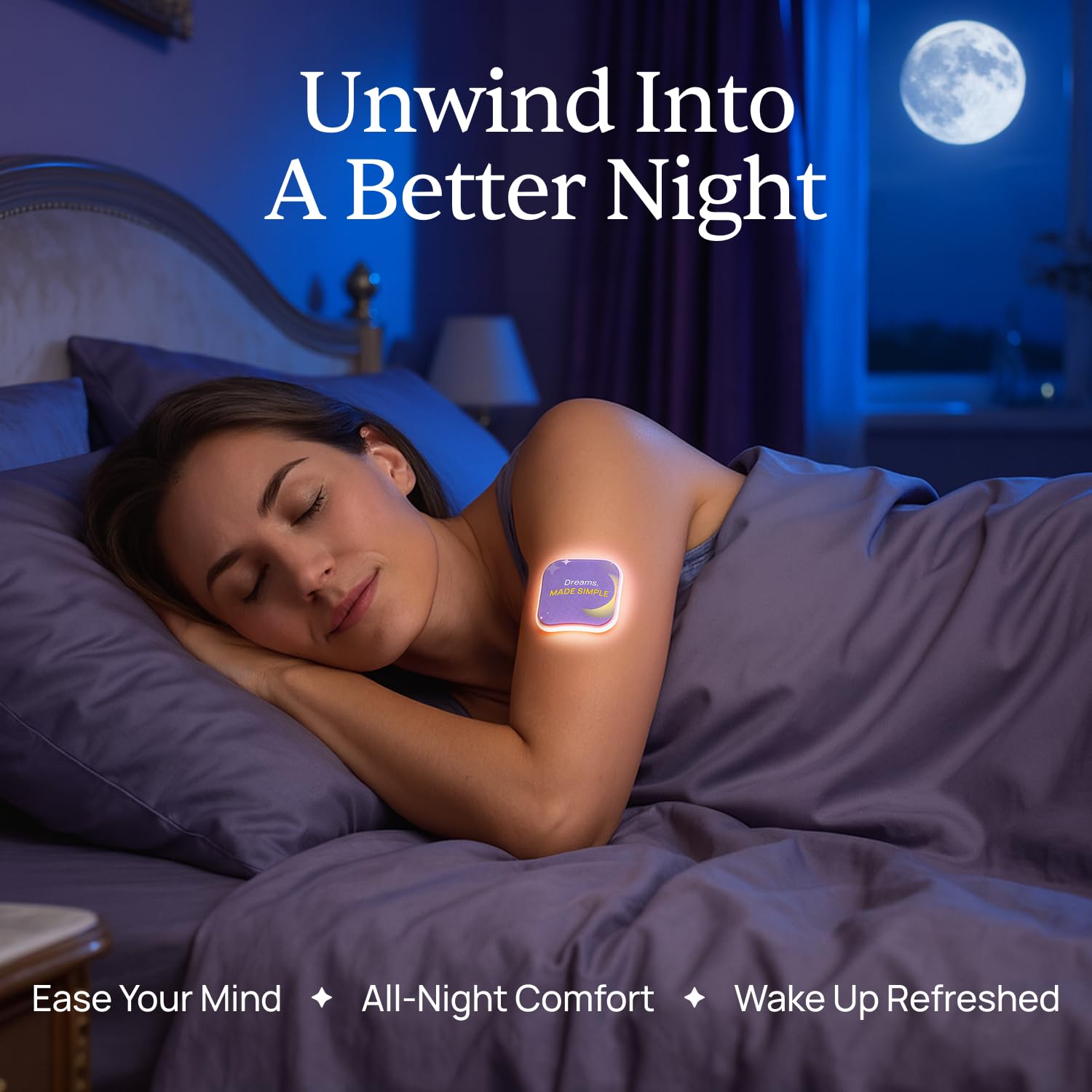 Zerava Sleep Patch applied to skin